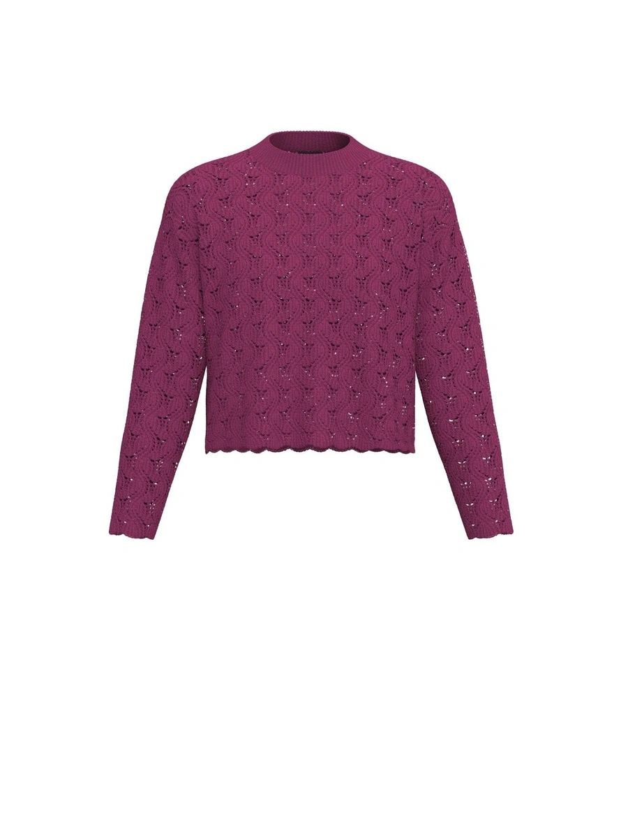 MAGLIA GIROCOLLO CON POLSI RIFINITI DONNA VIOLA