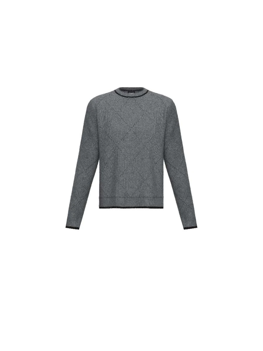 MAGLIA GIROCOLLO IN MISTO LANA CON COLLO RIALZATO DONNA GRIGIO
