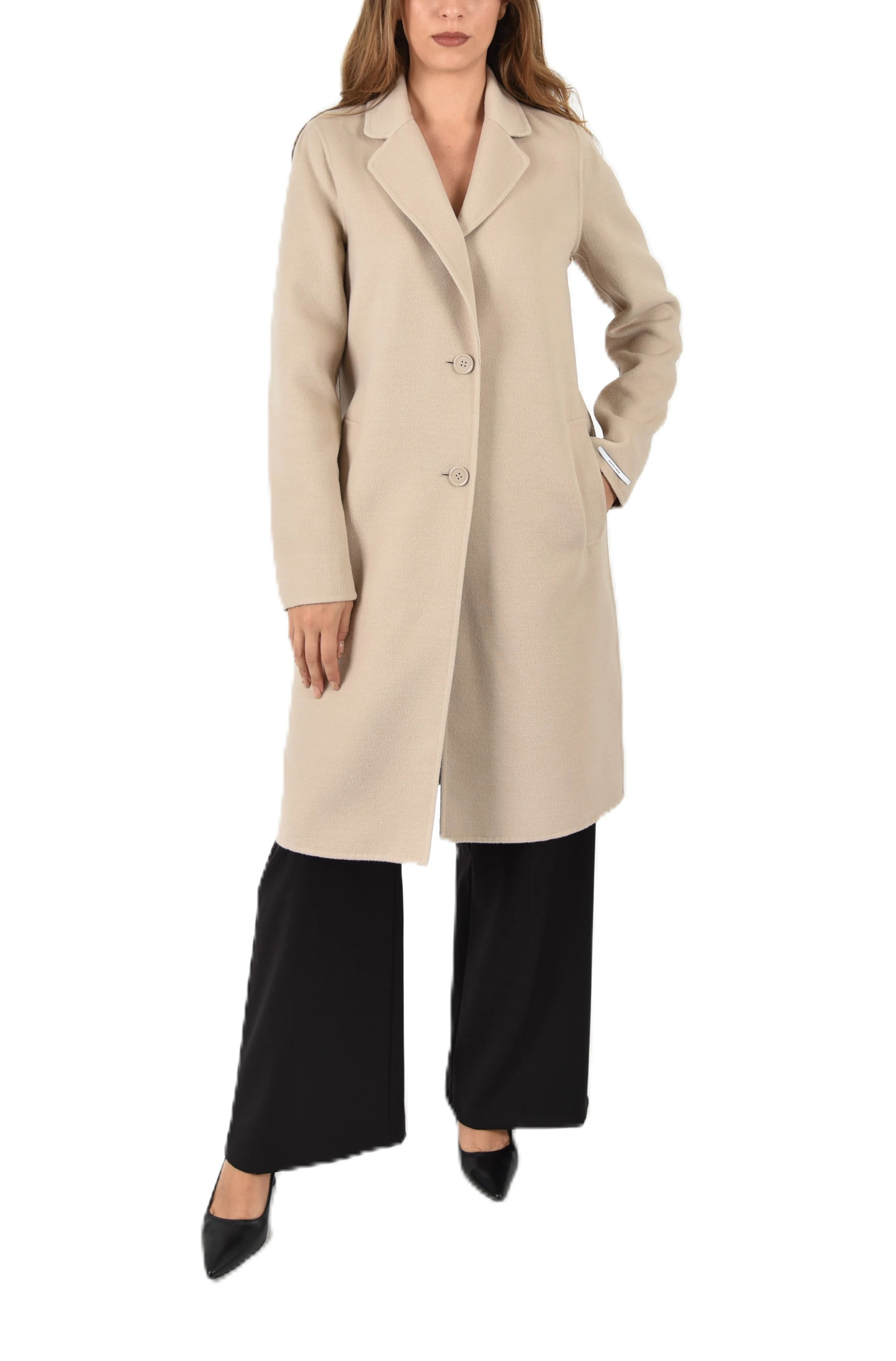 CAPPOTTO LUNGO DOUBLE MONOPETTO DONNA BEIGE