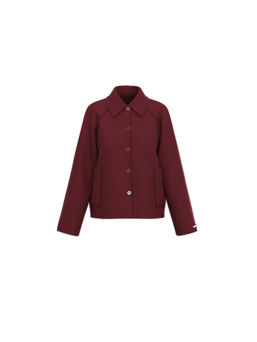 CAPPOTTO CORTO  CON REVER DONNA BORDEAUX