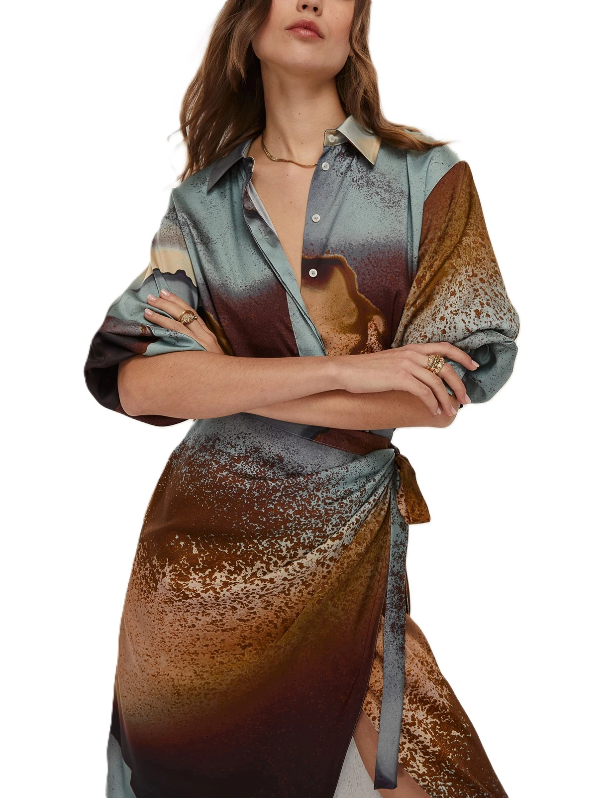 VESTITO LUNGO IN POLIESTERE MERINGA DONNA CELESTE