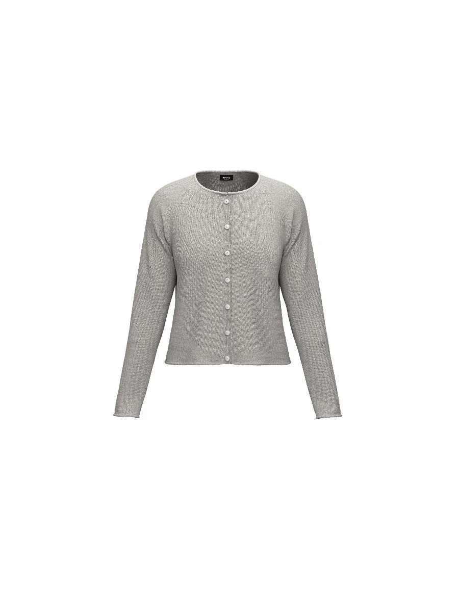 CARDIGAN FILATO MISTO LANA DONNAGRIGIO
