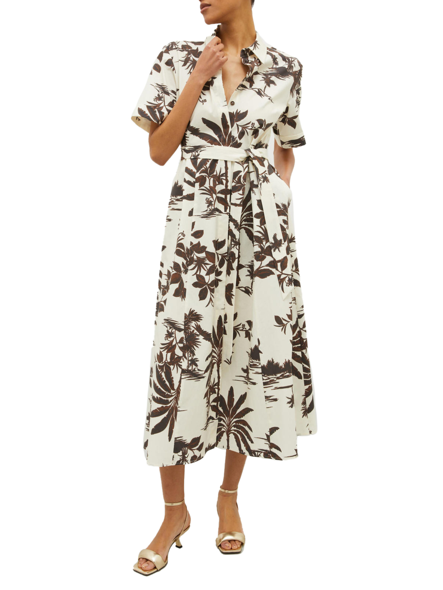 VESTITO CHEMISIER A FANTASIA DONNA BIANCO