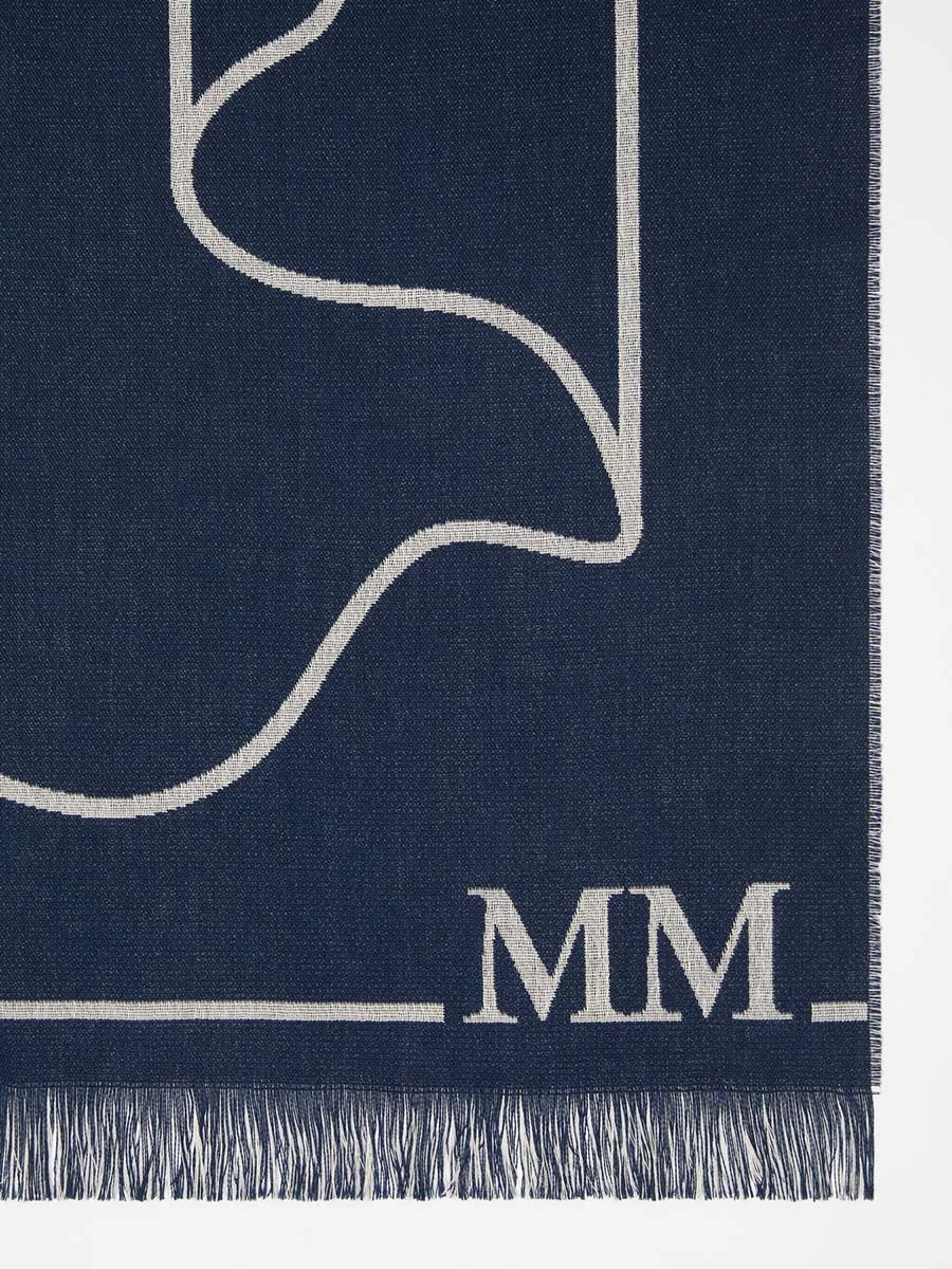 STOLA CON LOGO IN COTONE LANA DONNA BIANCO