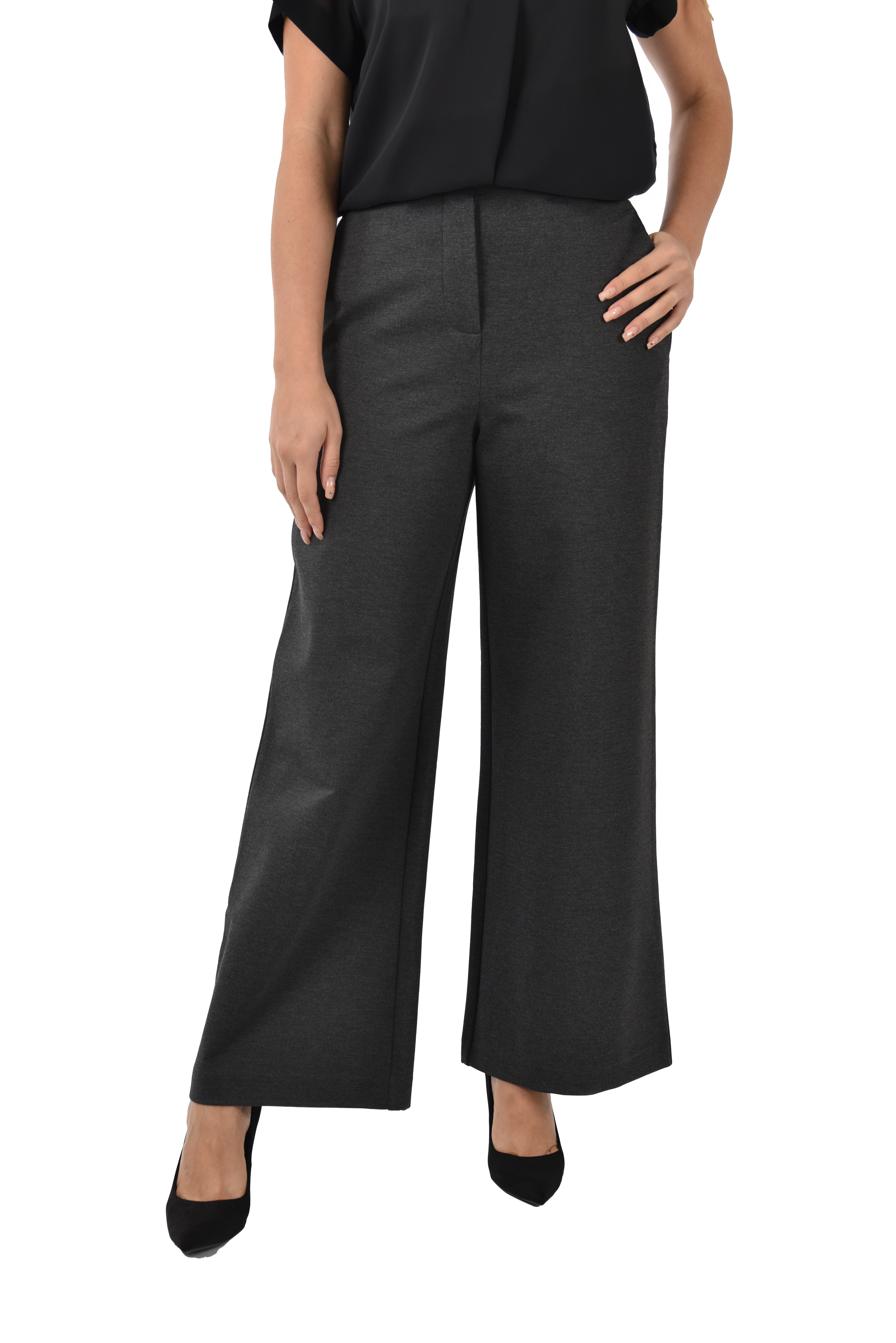 PANTALONI PALAZZO IN JERSEY DONNA GRIGIO