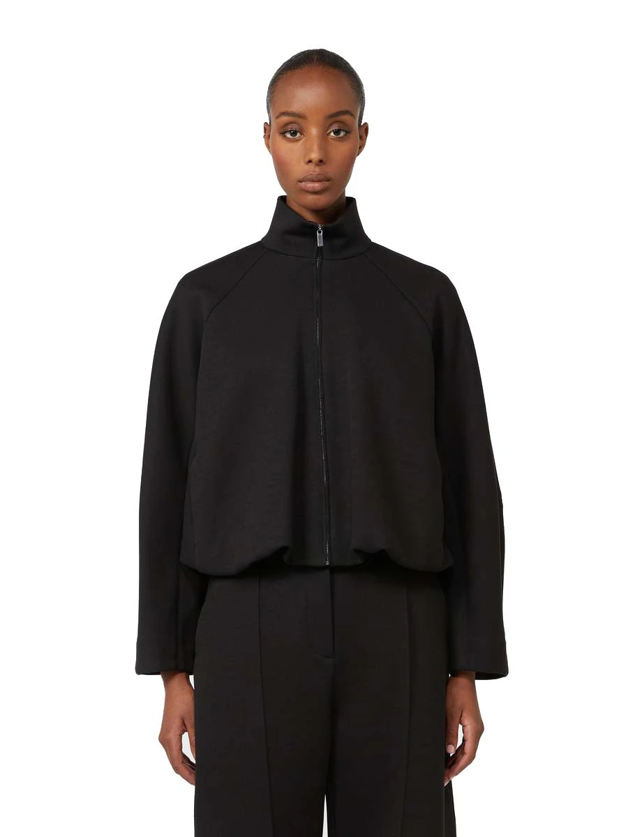 FELPA CON ZIP CROP DONNA NERO