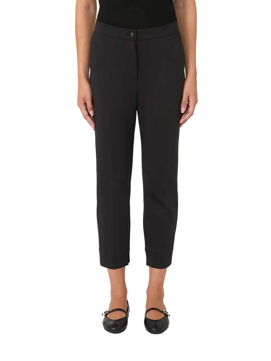PANTALONI SIGARETTA  CON SPACCO SUL FONDO DONNA NERO