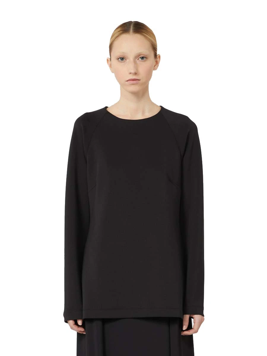 T-SHIRT MANICA LUNGA CON SPACCHI LATERALI DONNA NERO