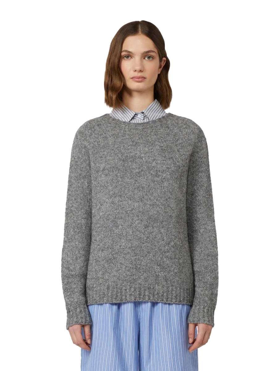 MAGLIA GIROCOLLO IN FILATO ALPACA E COTONE DONNA GRIGIO