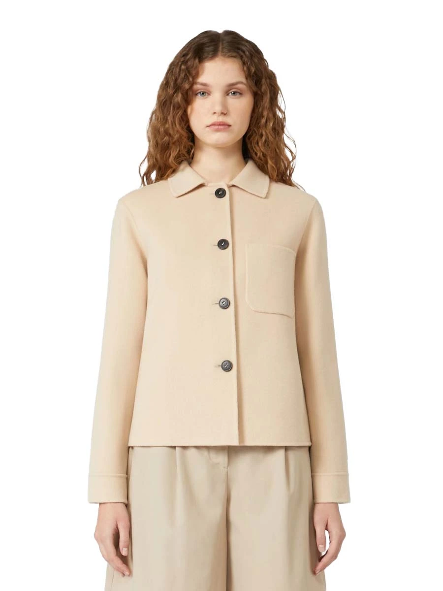 GIACCA CORTA CON COLLETTO A PUNTA DONNA BIANCO