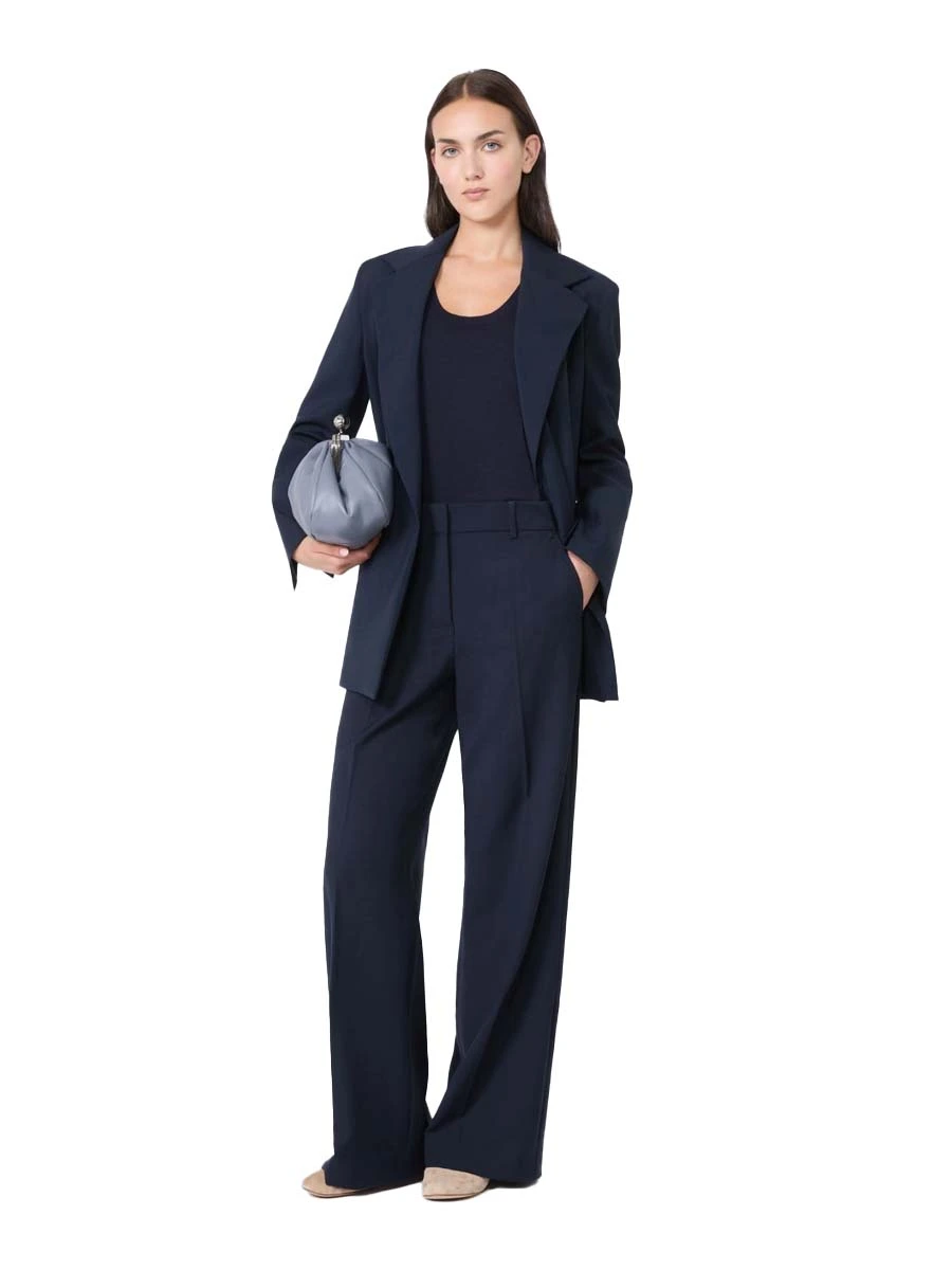 PANTALONI PALAZZO CON PIEGA STIRATA DONNA BLU
