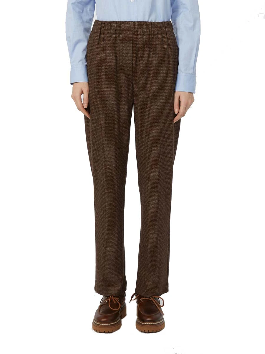 PANTALONI JOGGERS IN JERSEY DONNA MARRONE