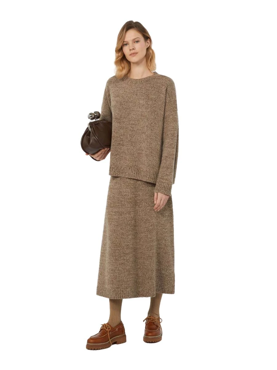 MAGLIA GIROCOLLO IN LANA OVER DONNA MARRONE