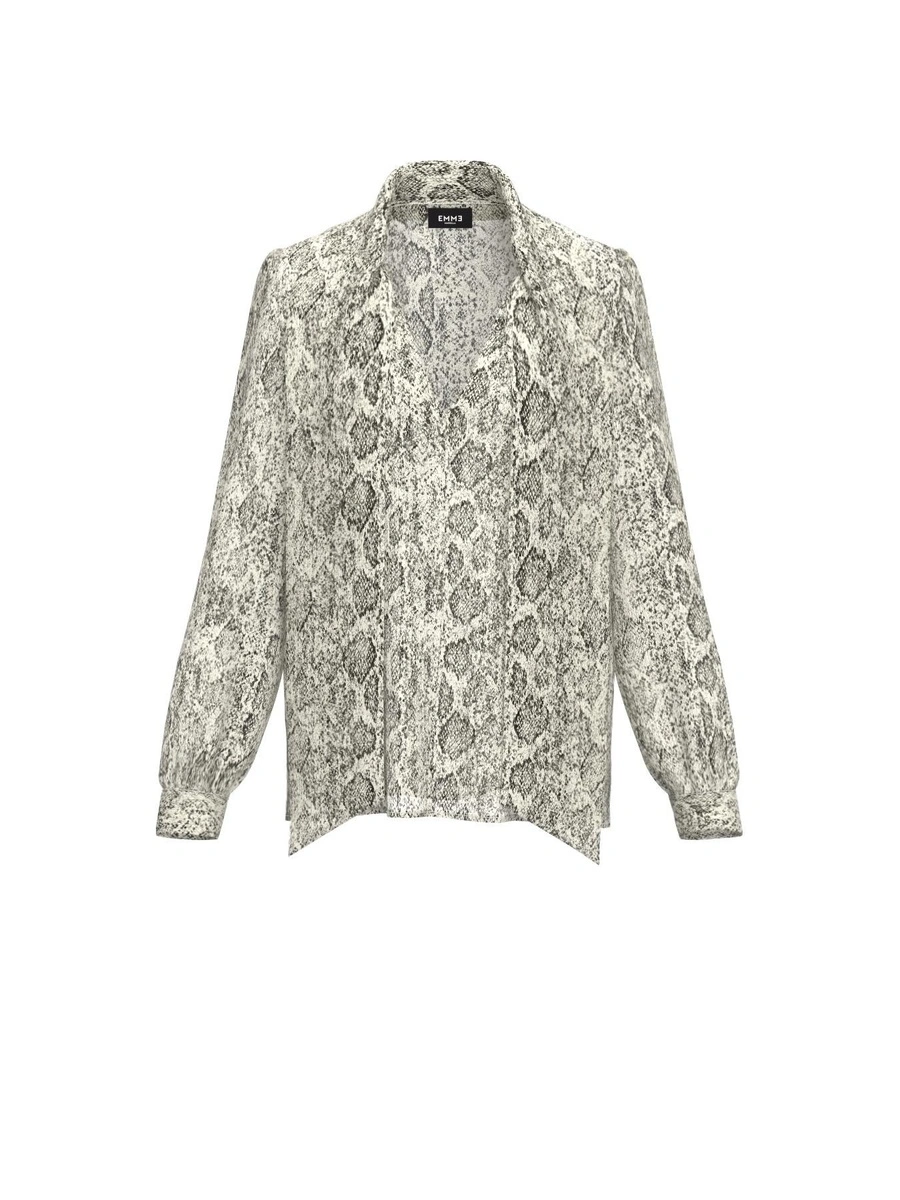 CAMICIA STAMPATA  CON FUSCIACCA DONNA BIANCO