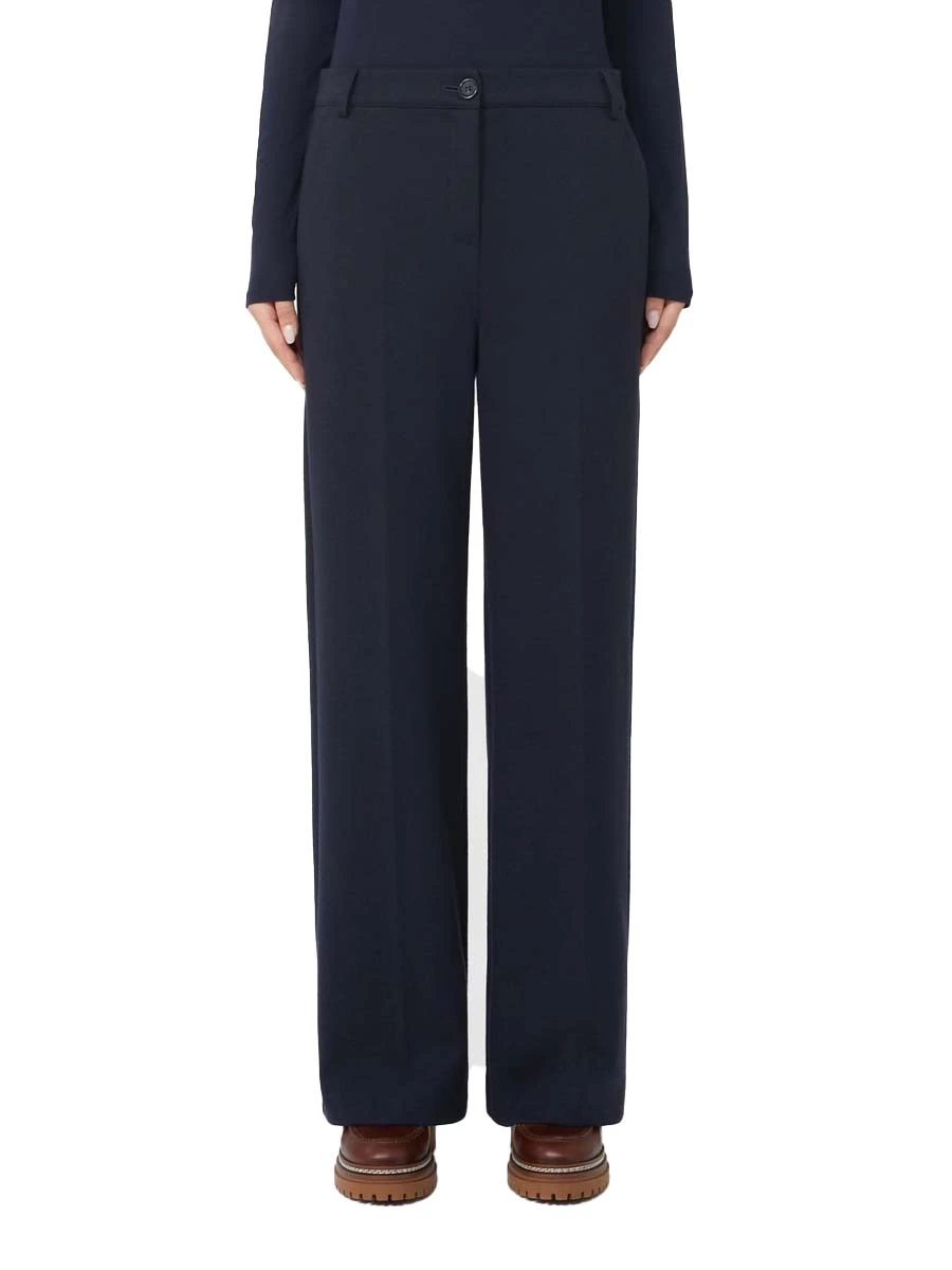 PANTALONE PALAZZO IN JERSEY LINEA DRITTA DONNA BLU