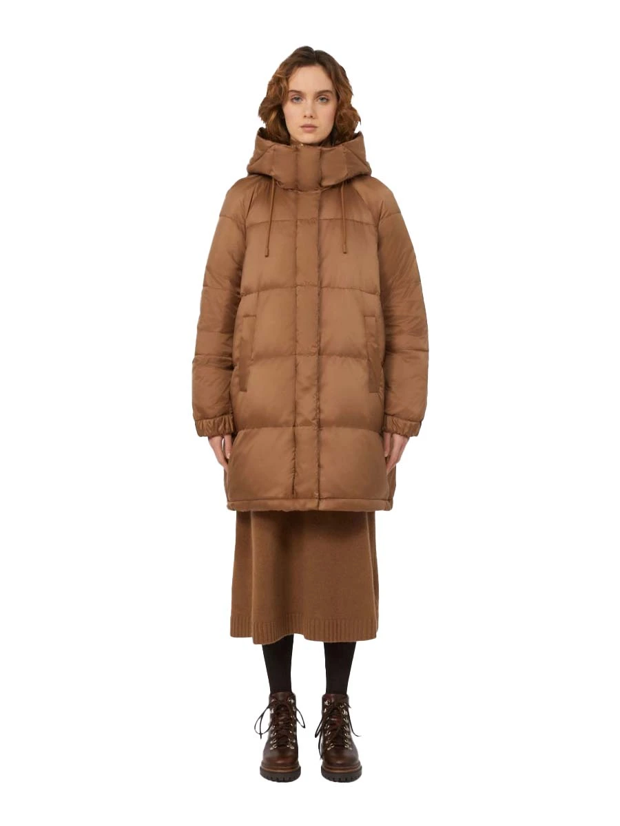 PIUMINO LUNGO IMBOTTITO REVERSIBILE DONNA MARRONE