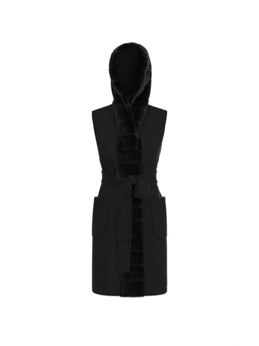 CAPPOTTO LUNGO SMANICATO MONOPETTO DONNA NERO