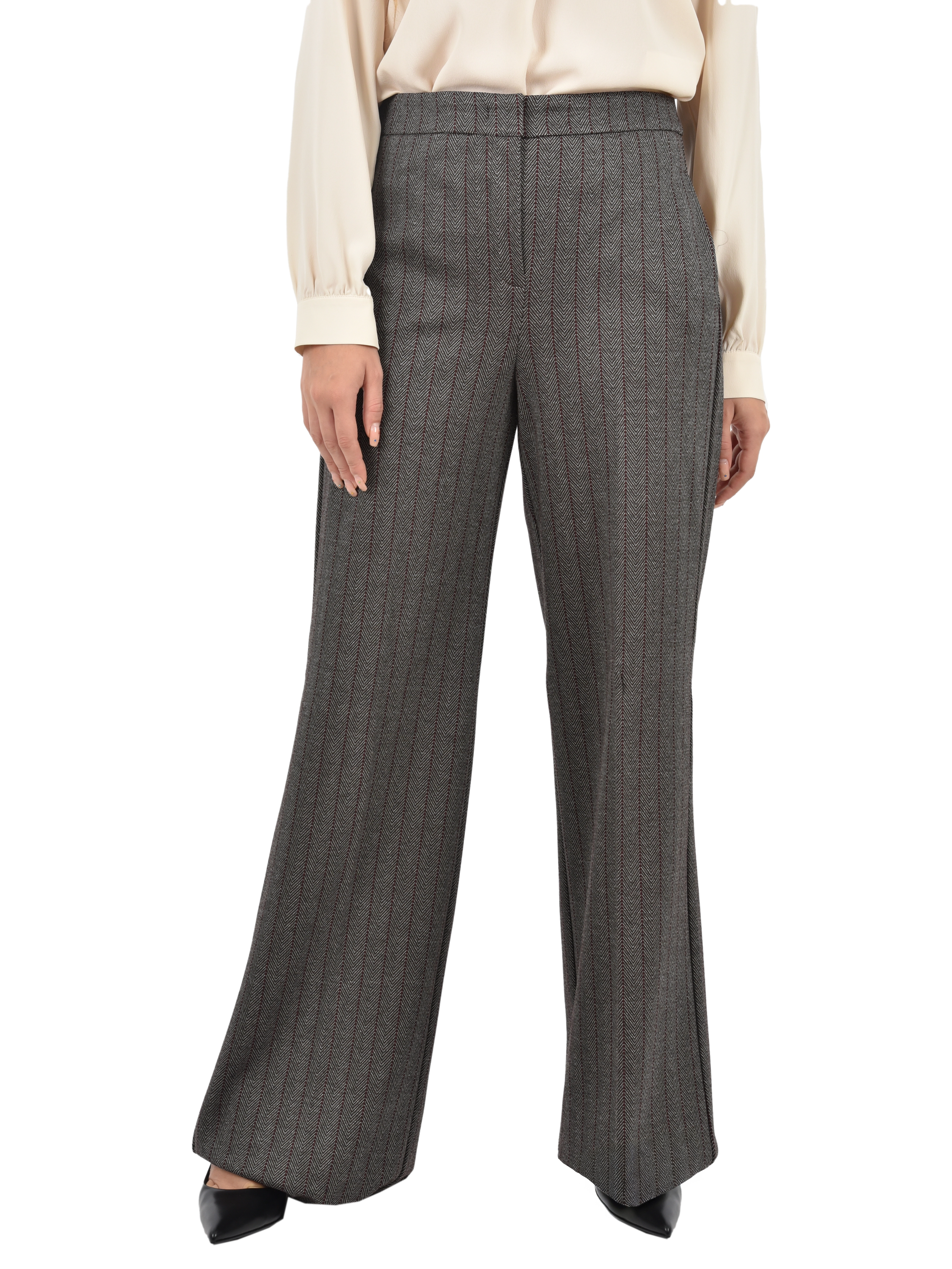 PANTALONE A PALAZZO IN JERSEY DONNA MARRONE