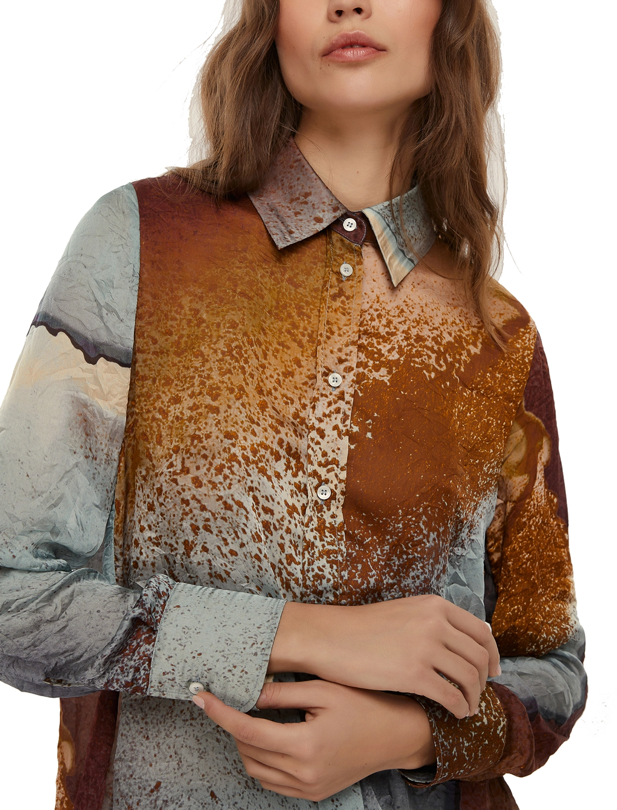 CAMICIA IN RASO FACELLA DONNA CELESTE