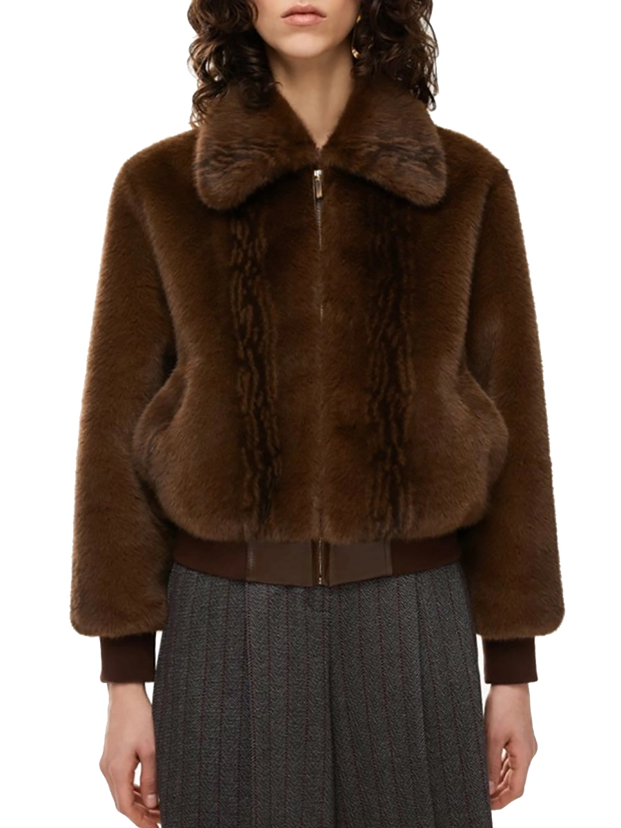 CAPPOTTO CORTO FLUFFY KARTAL DONNA MARRONE
