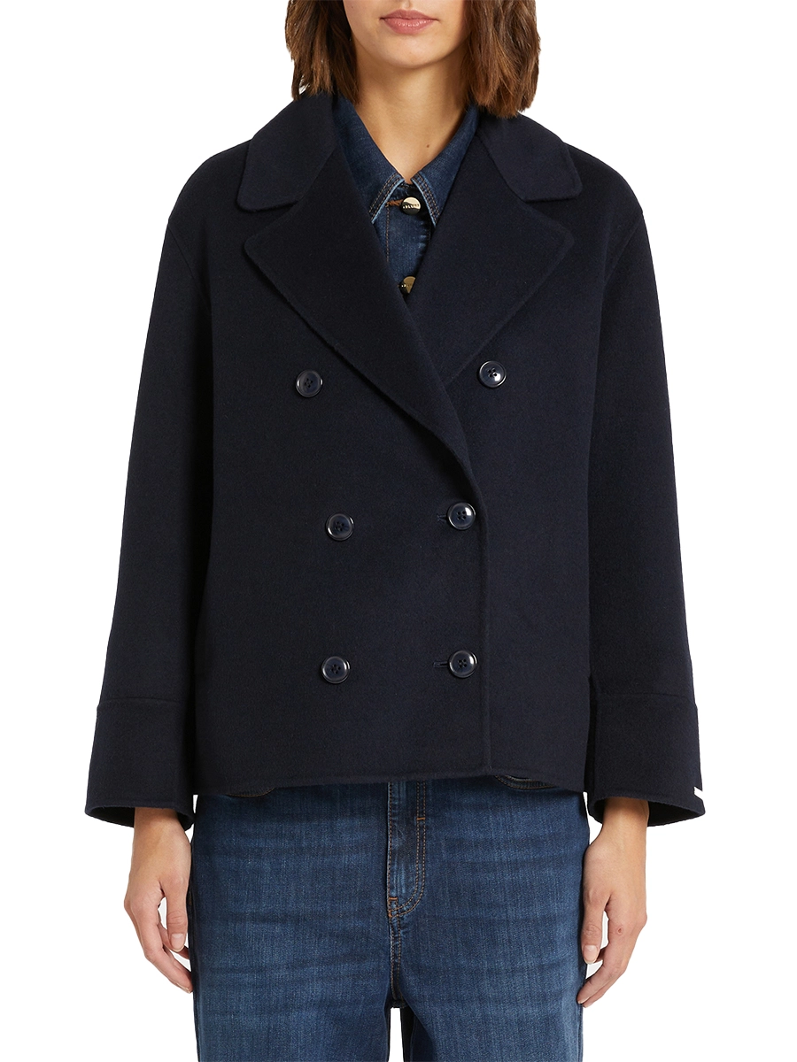 CAPPOTTO CORTO DOPPIOPETTO MURO DONNA BLU