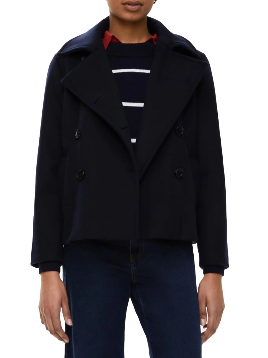 CAPPOTTO CORTO CON CAPPUCCIO REMOVIBILE  BOA DONNA BLU