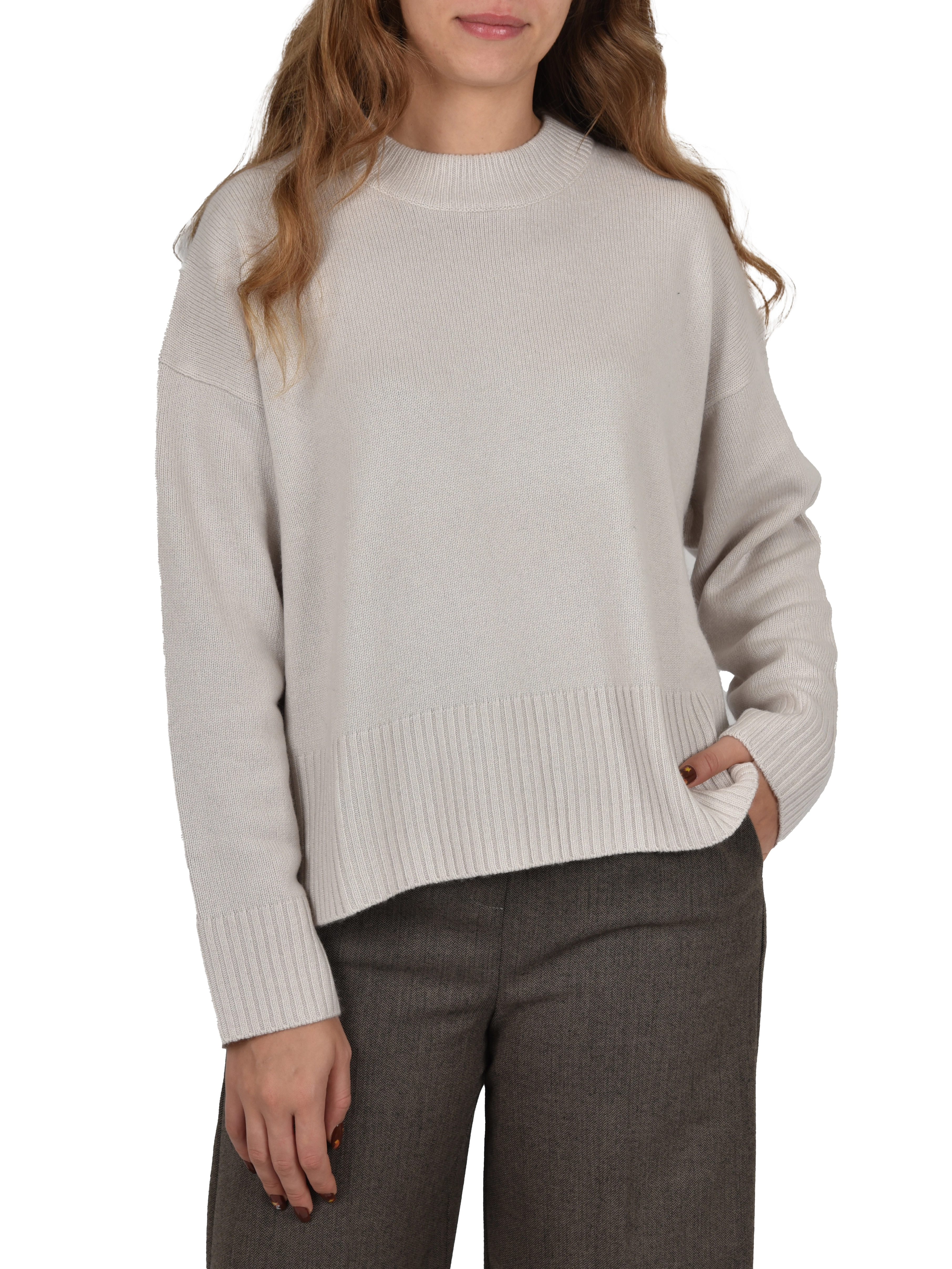 MAGLIA GIROCOLLO MISTO CASHEMERE PROPOS DONNA BIANCO