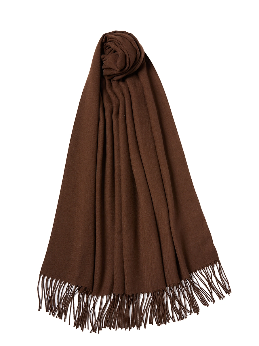 SCIARPA CON FRANGE CANTAL DONNA MARRONE