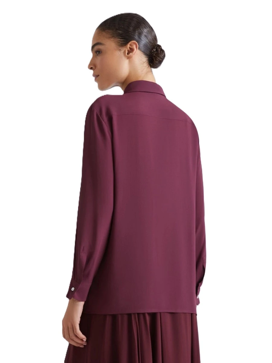 CAMICIA CABIRIA IN MISTO SETA DONNA BORDEAUX