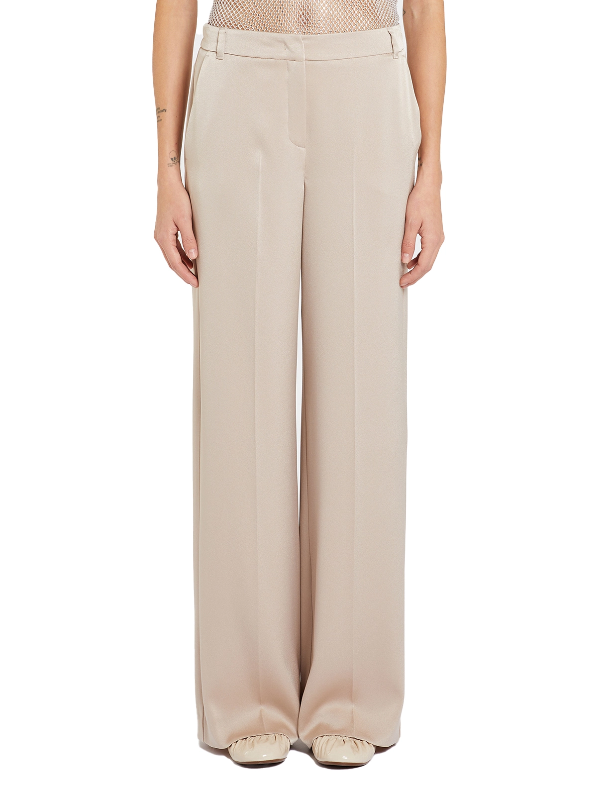 PANTALONI  A PALAZZO WOLF DONNA ECRU