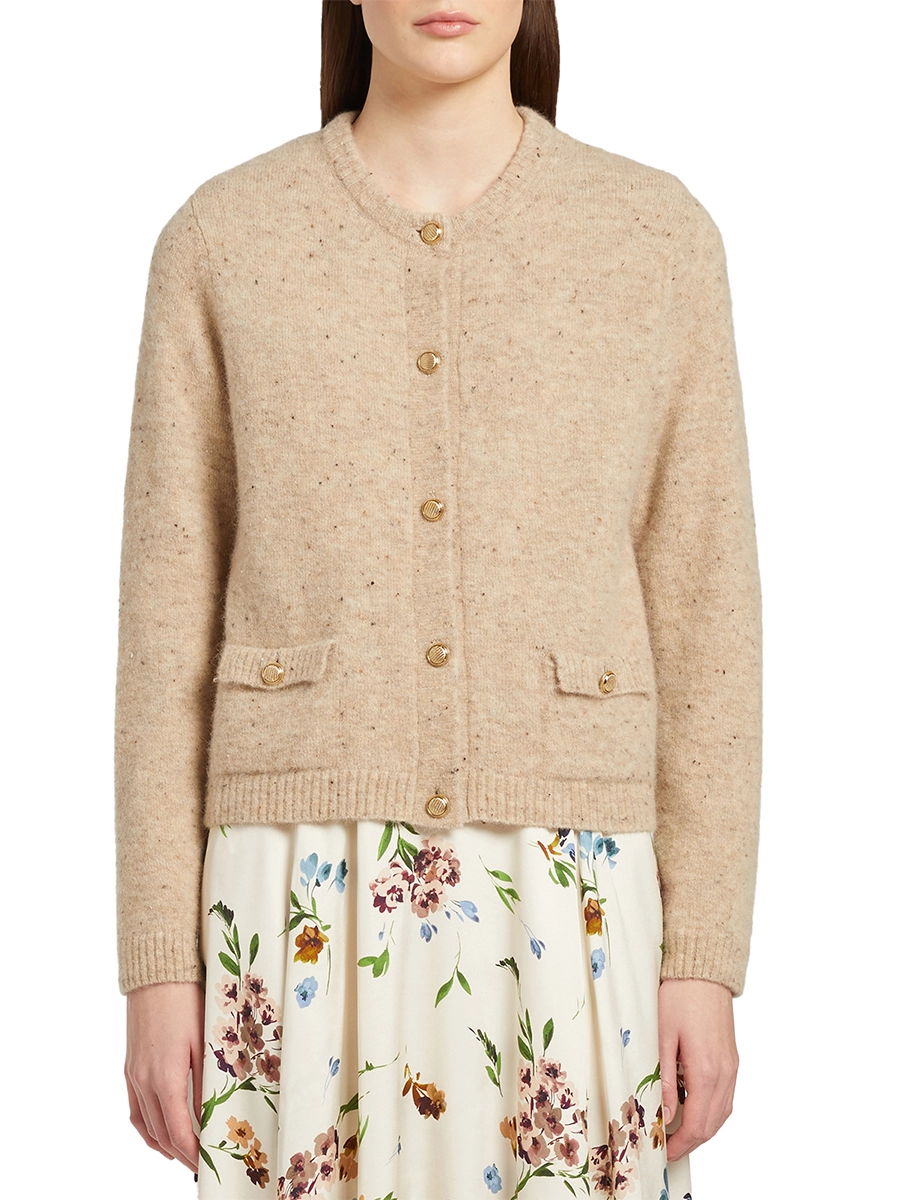 CARDIGAN CON TASCHE IN MISTO ALPACA DONNA BEIGE