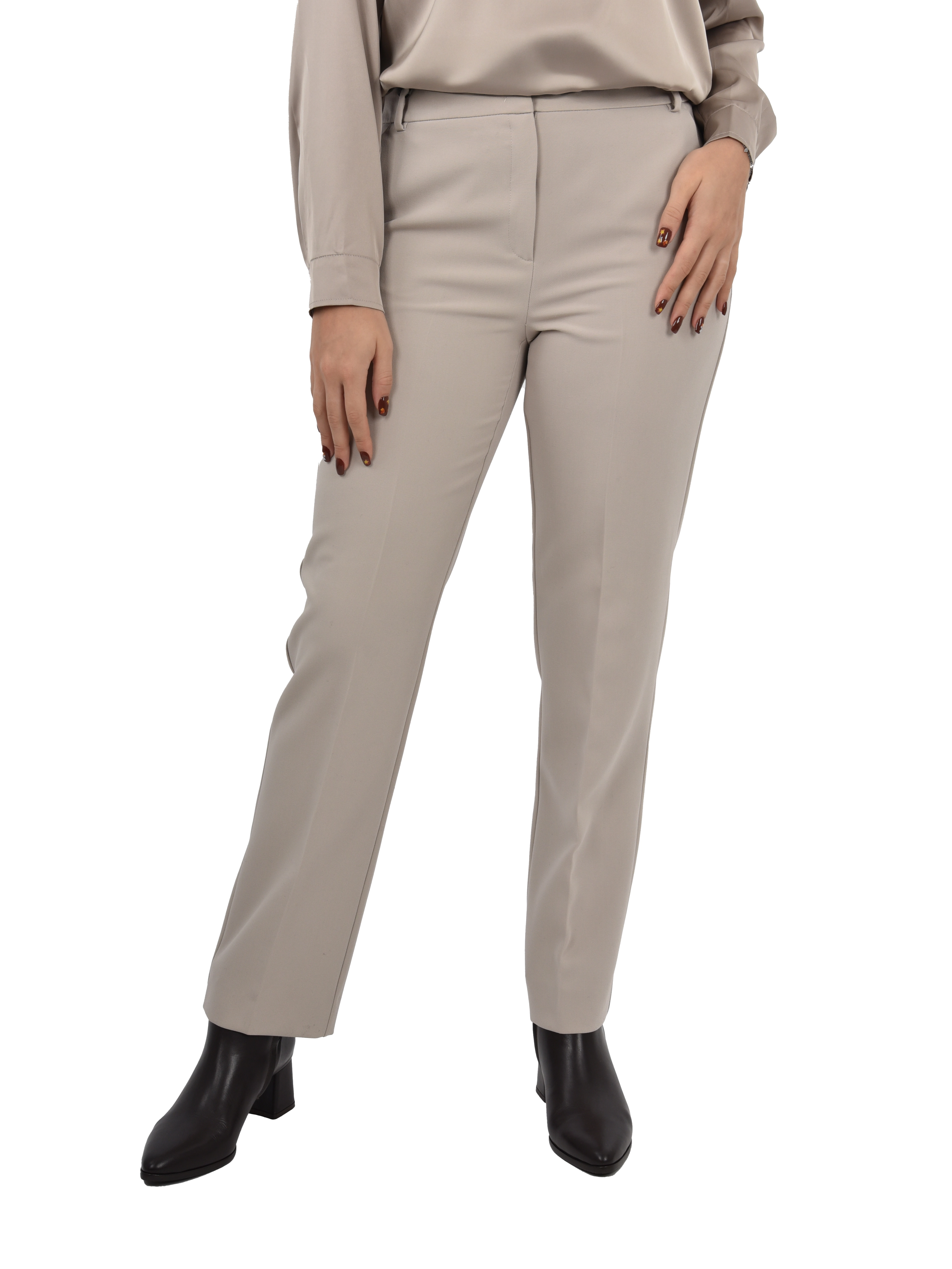 PANTALONI CHINO CON PIEGA STIRATA DONNA BEIGE