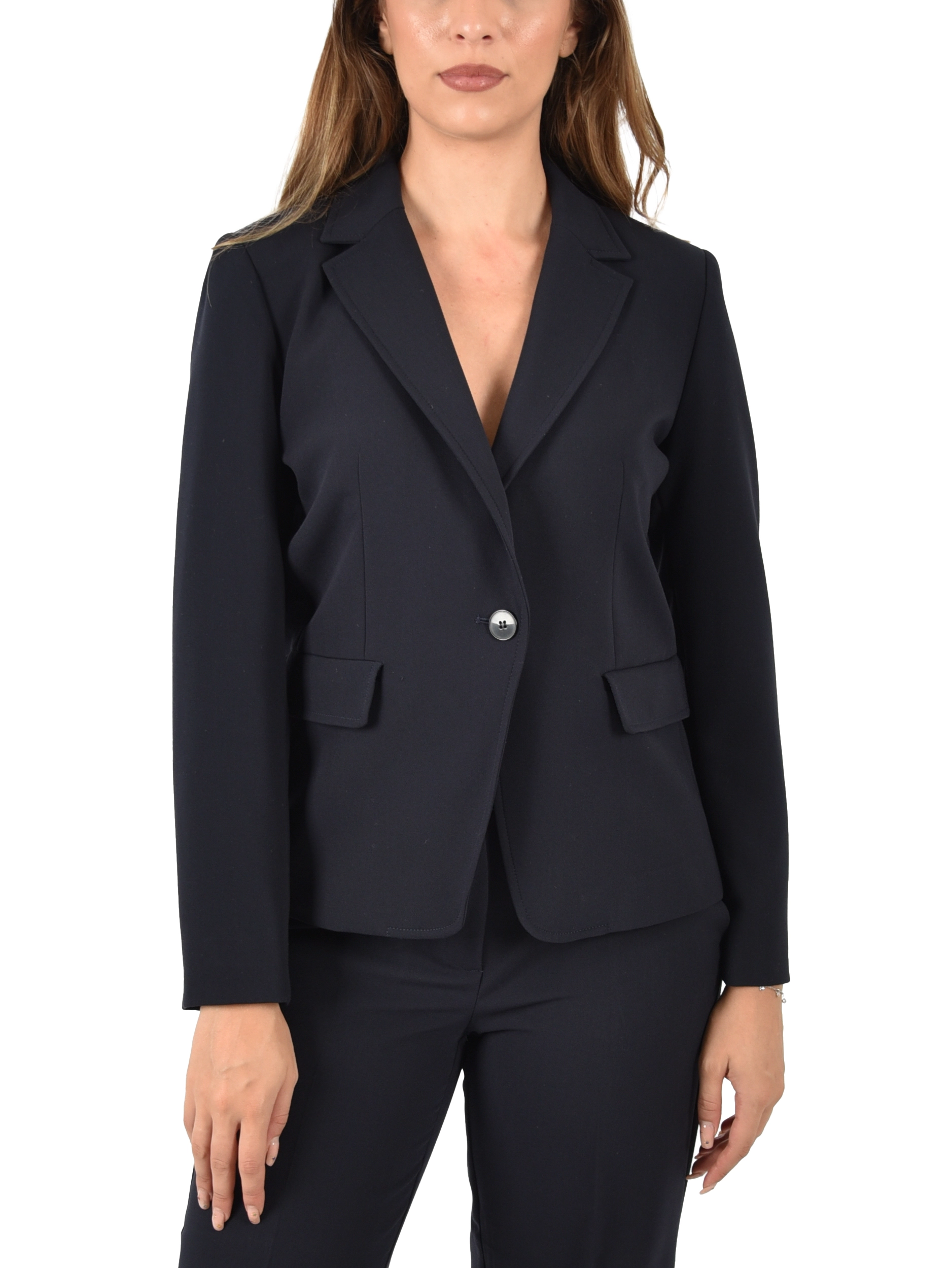BLAZER MONOPETTO BISTRETCH DONNA BLU