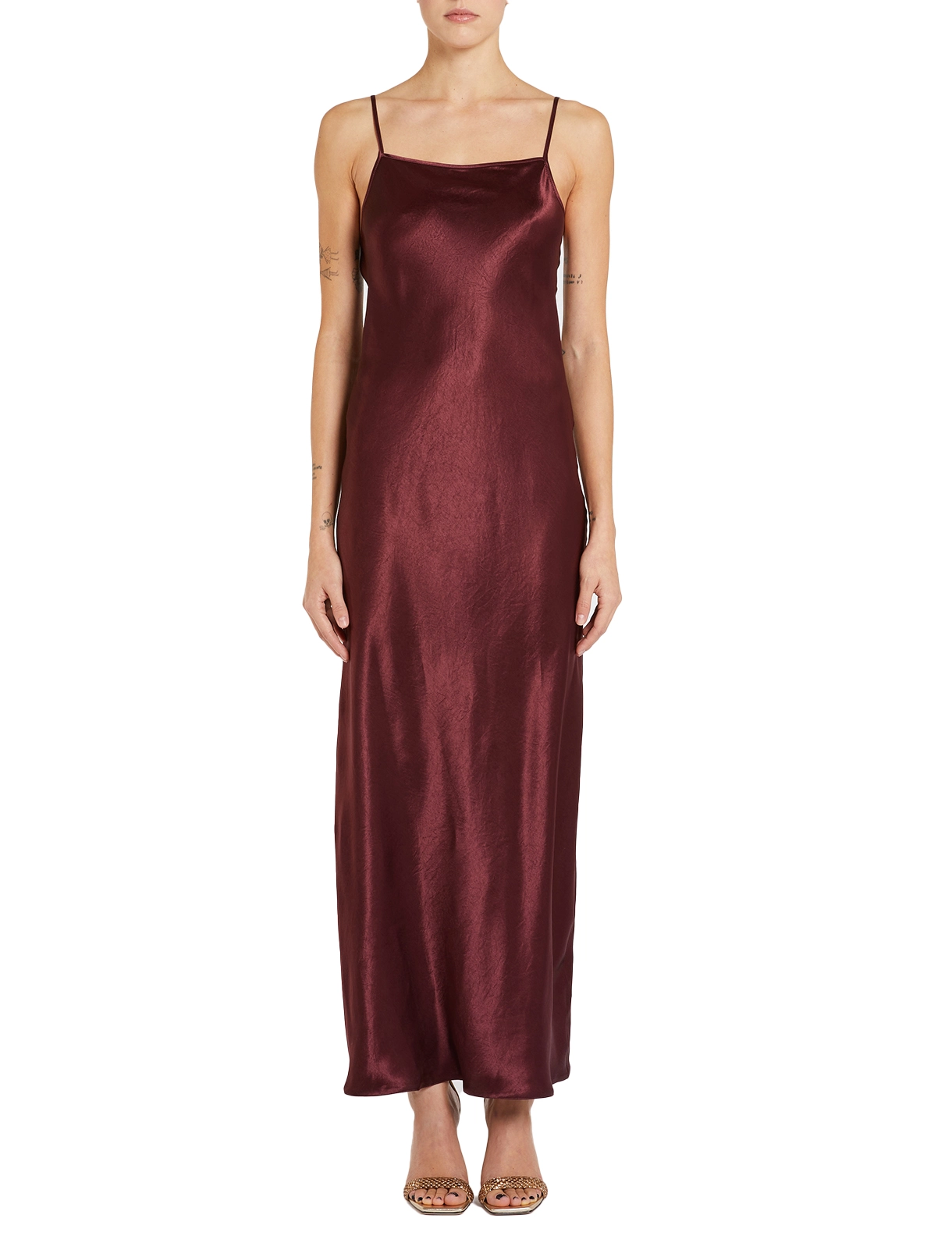 VESTITO LUNGO CON BLUSA TAMIA DONNA BORDEAUX