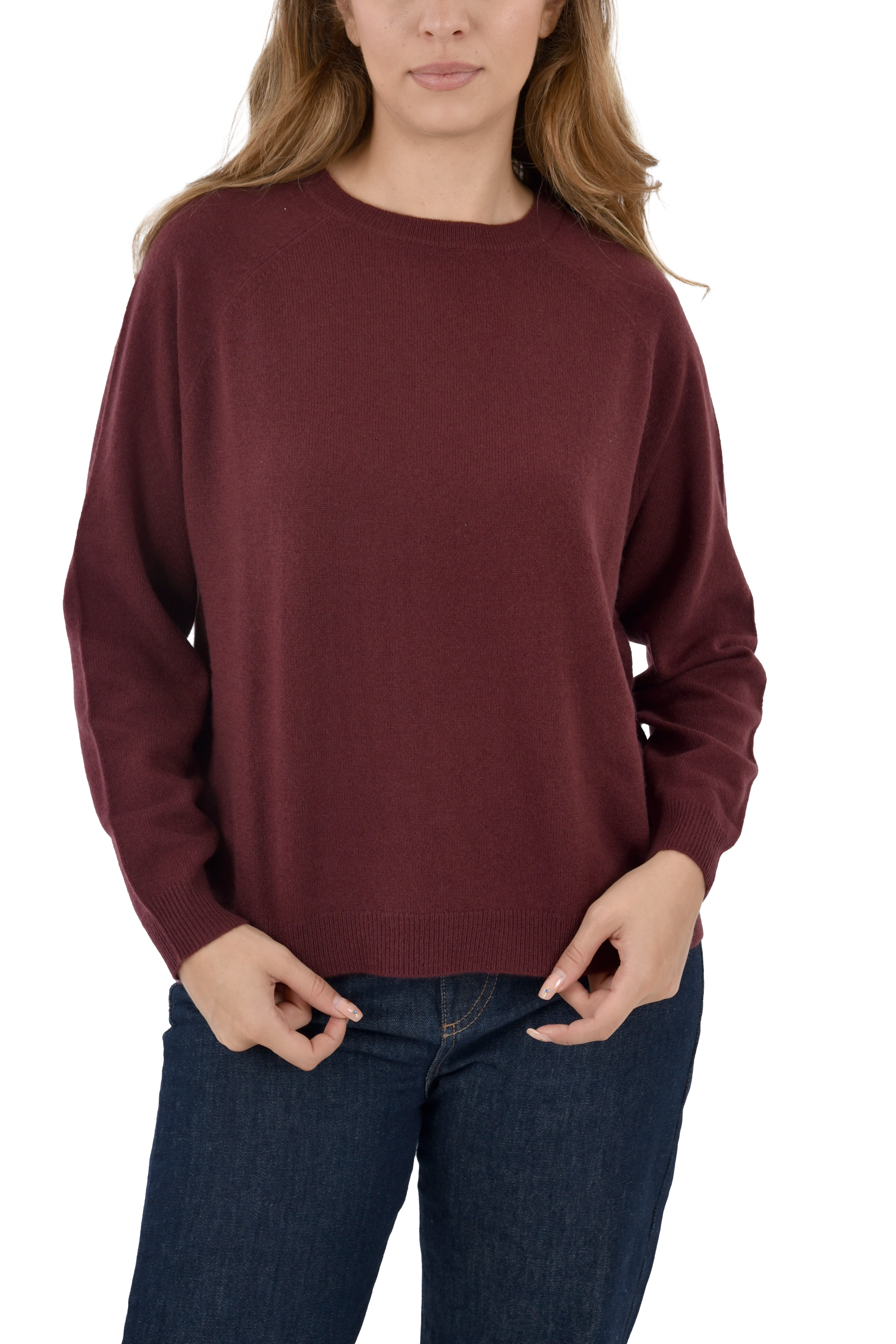 MAGLIA GIROCOLLO IN CASHMERE BORDI RIFINITI DONNA