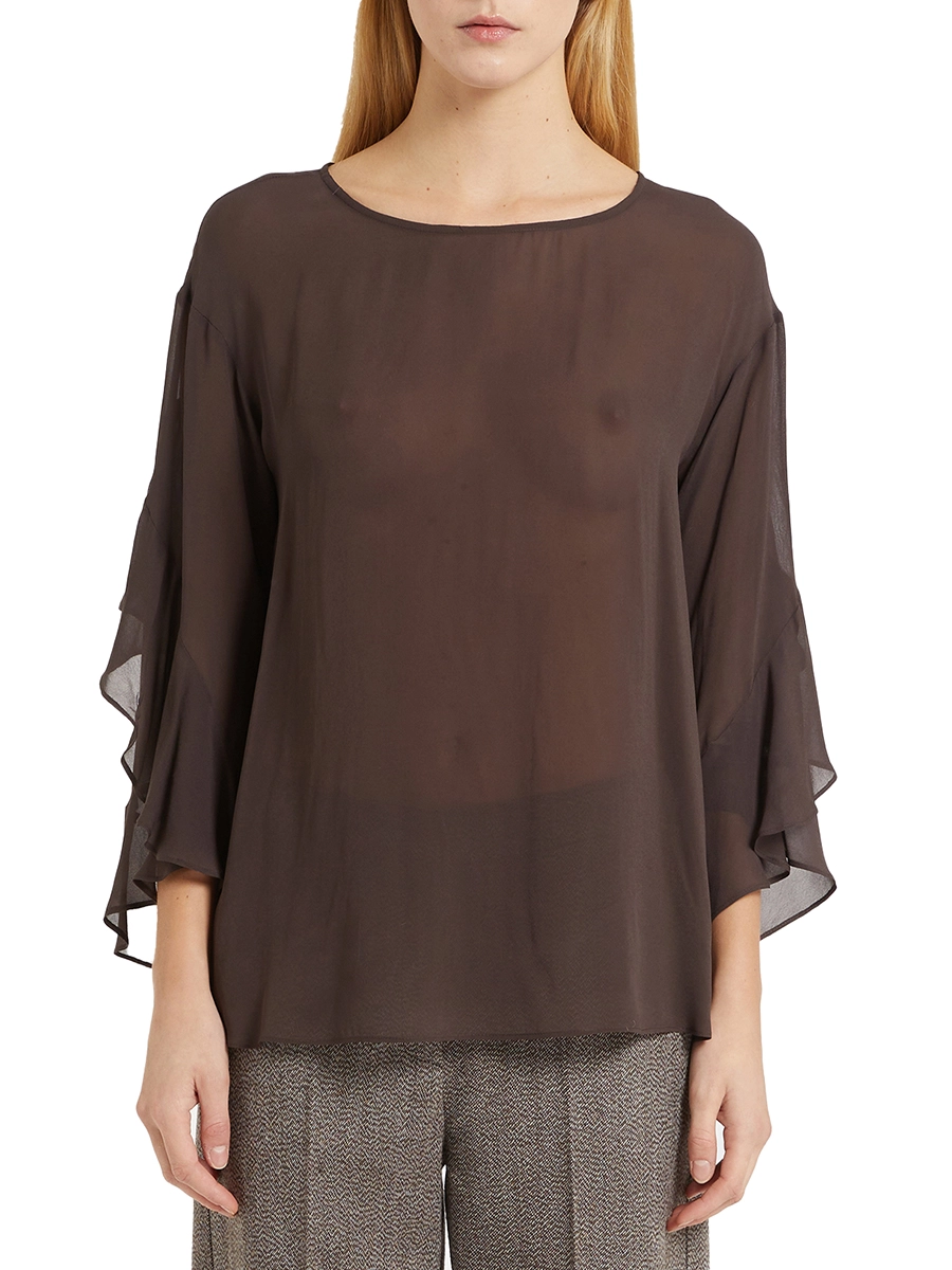 BLUSA IN GEORGETTE BALERA DONNA MARRONE