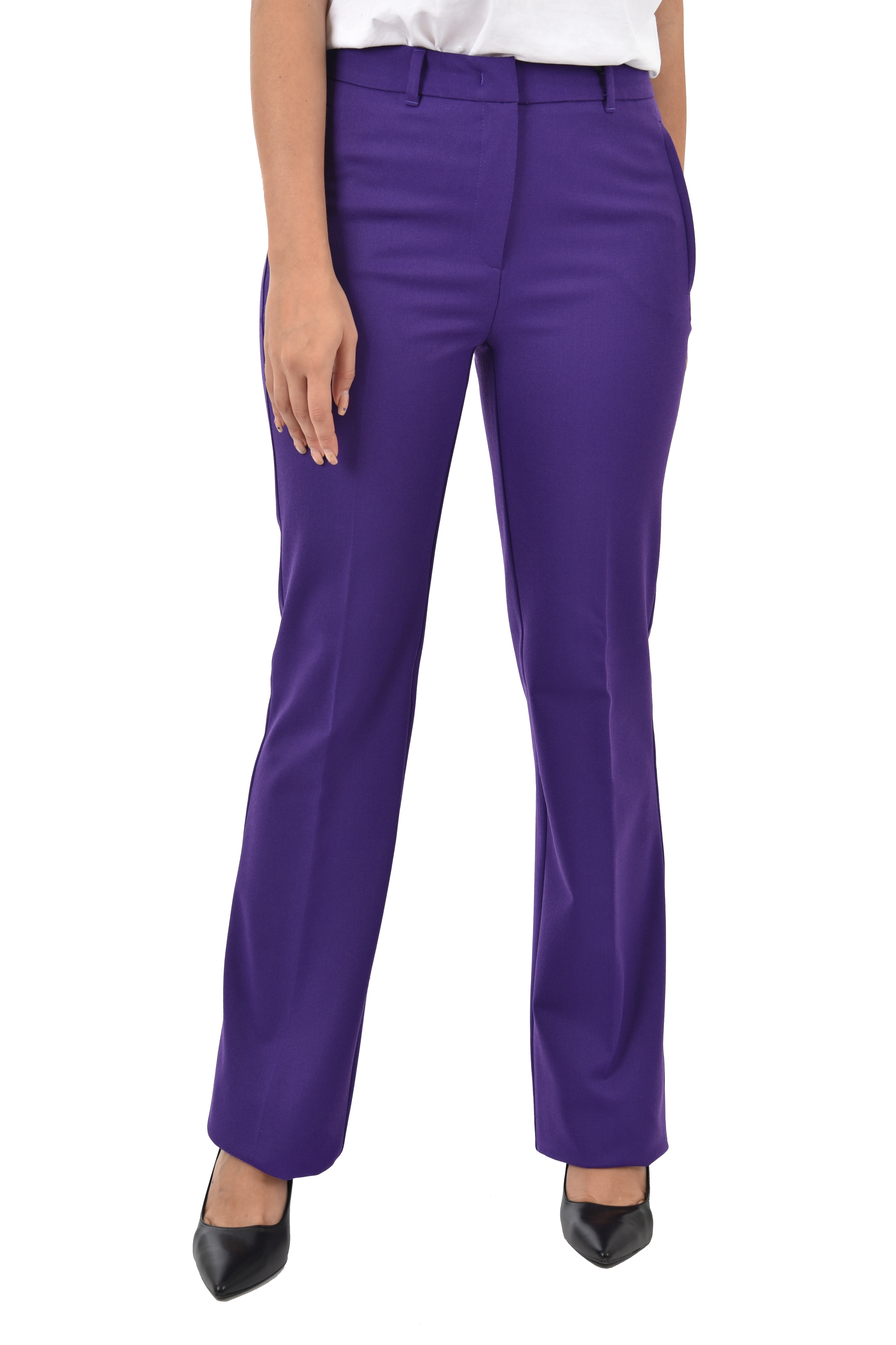 PANTALONA A PALAZZO CON PIEGA DONNA VIOLA