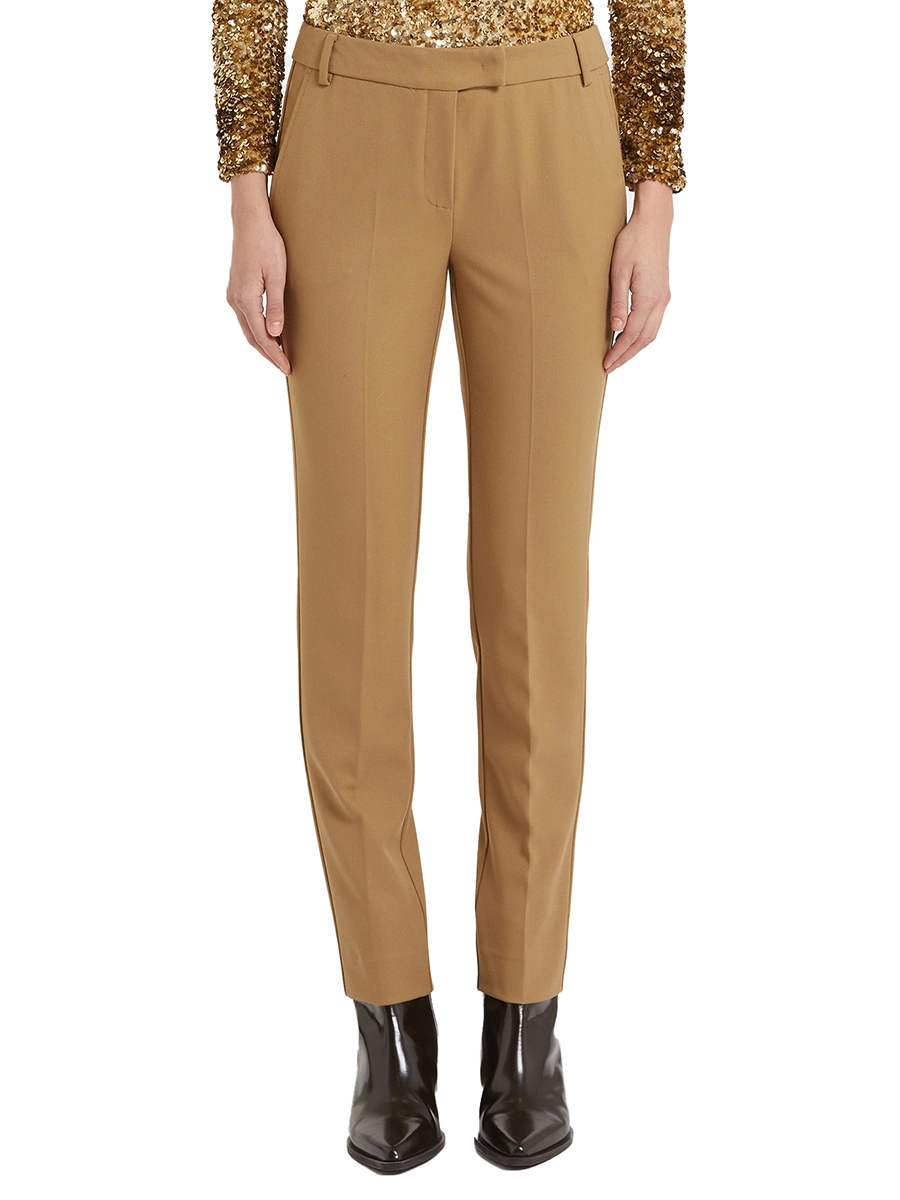 PANTALONI IN MISTO VISCOSA FLORIA DONNA MARRONE