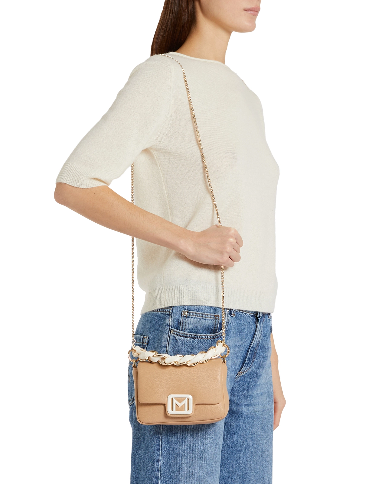 BORSA A SPALLA LONTRA DONNA BEIGE