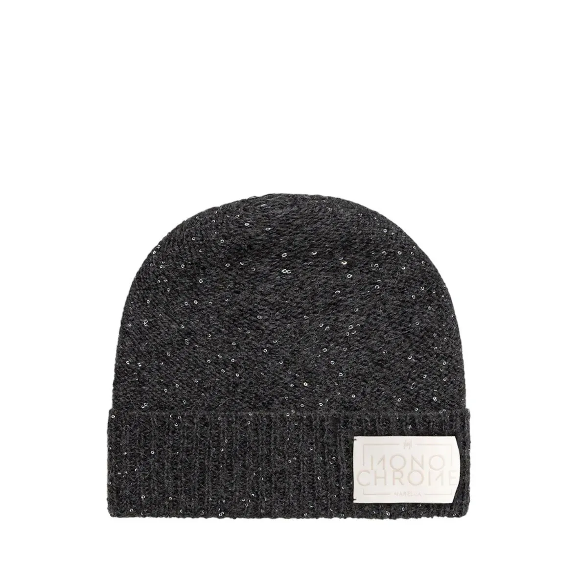 CAPPELLO IN MISTO CASHMERE CON LOGO DONNA ANTRACITE