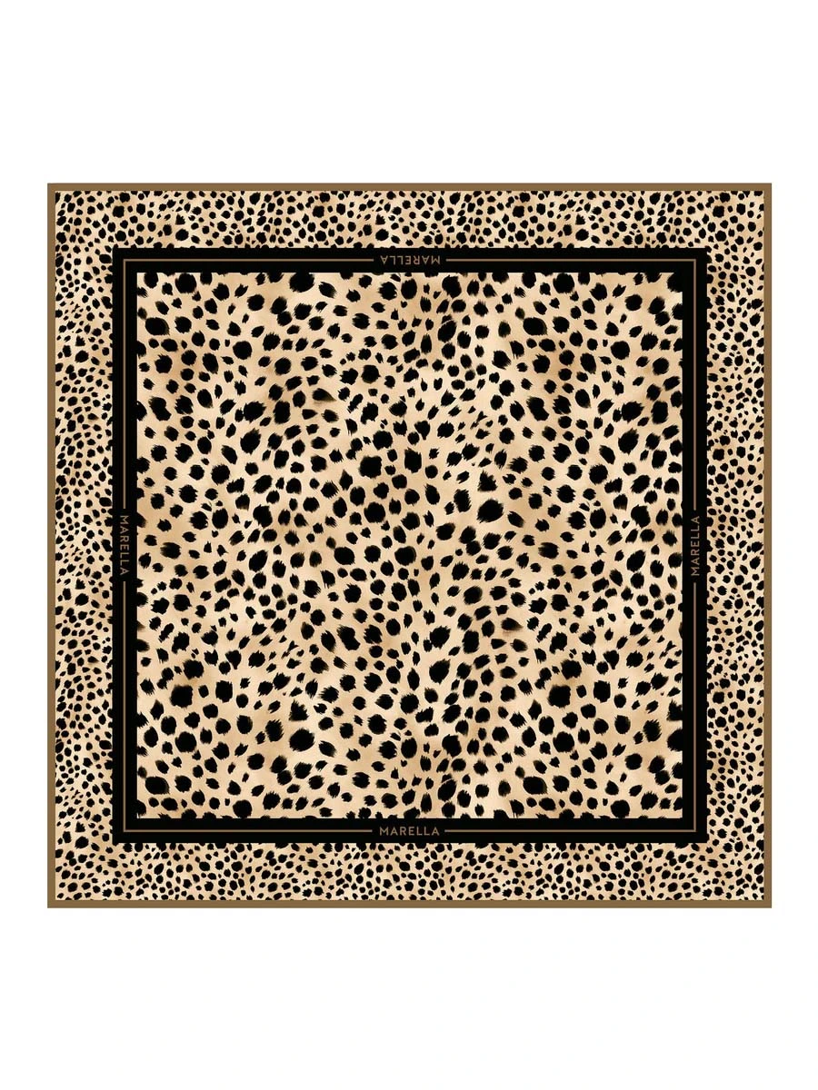 FOULARD CON STAMPA ANIMALIER E FRANGE DONNA