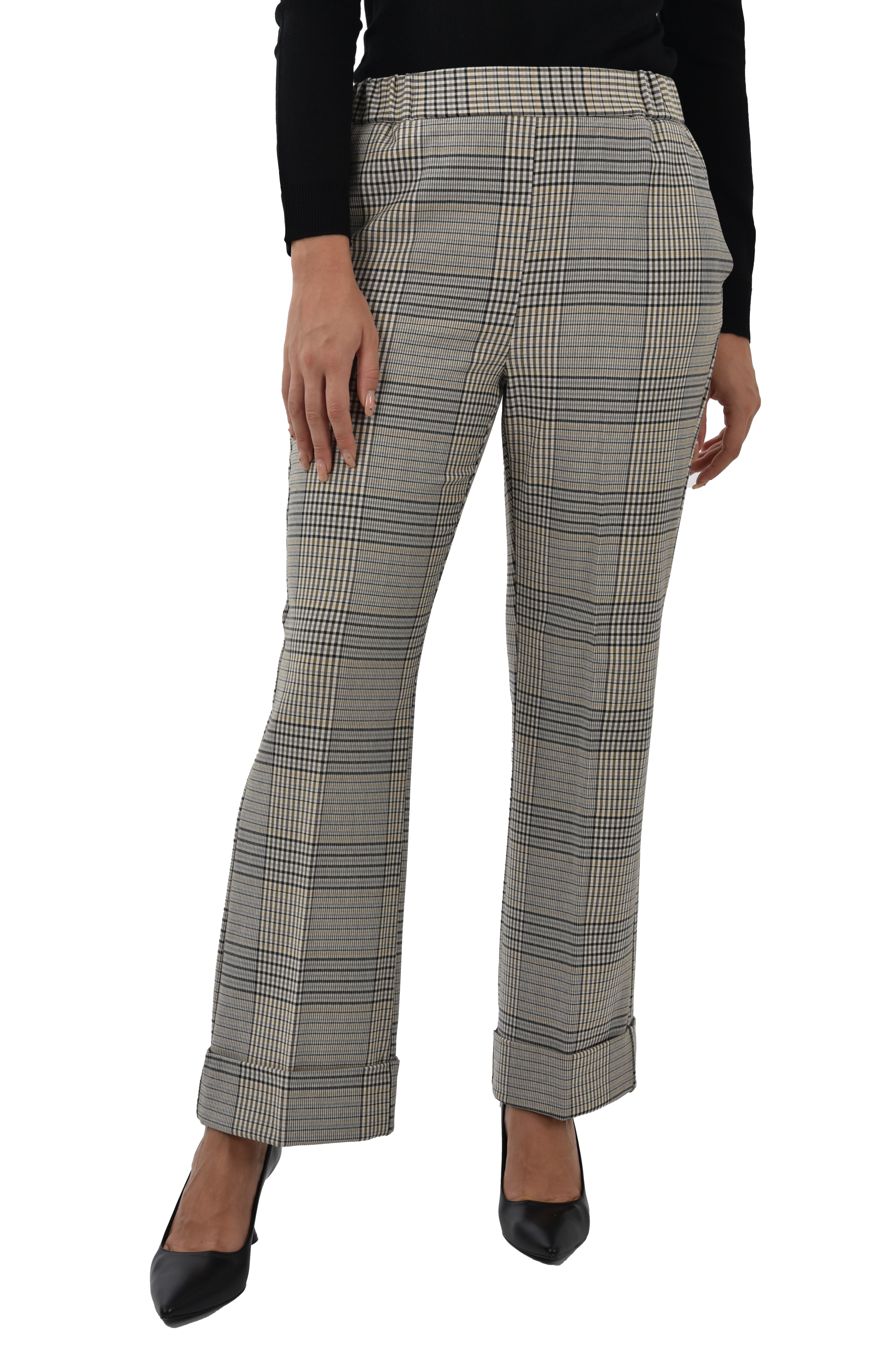 PANTALONI ZAMPA TINTO FILO DONNA NERO