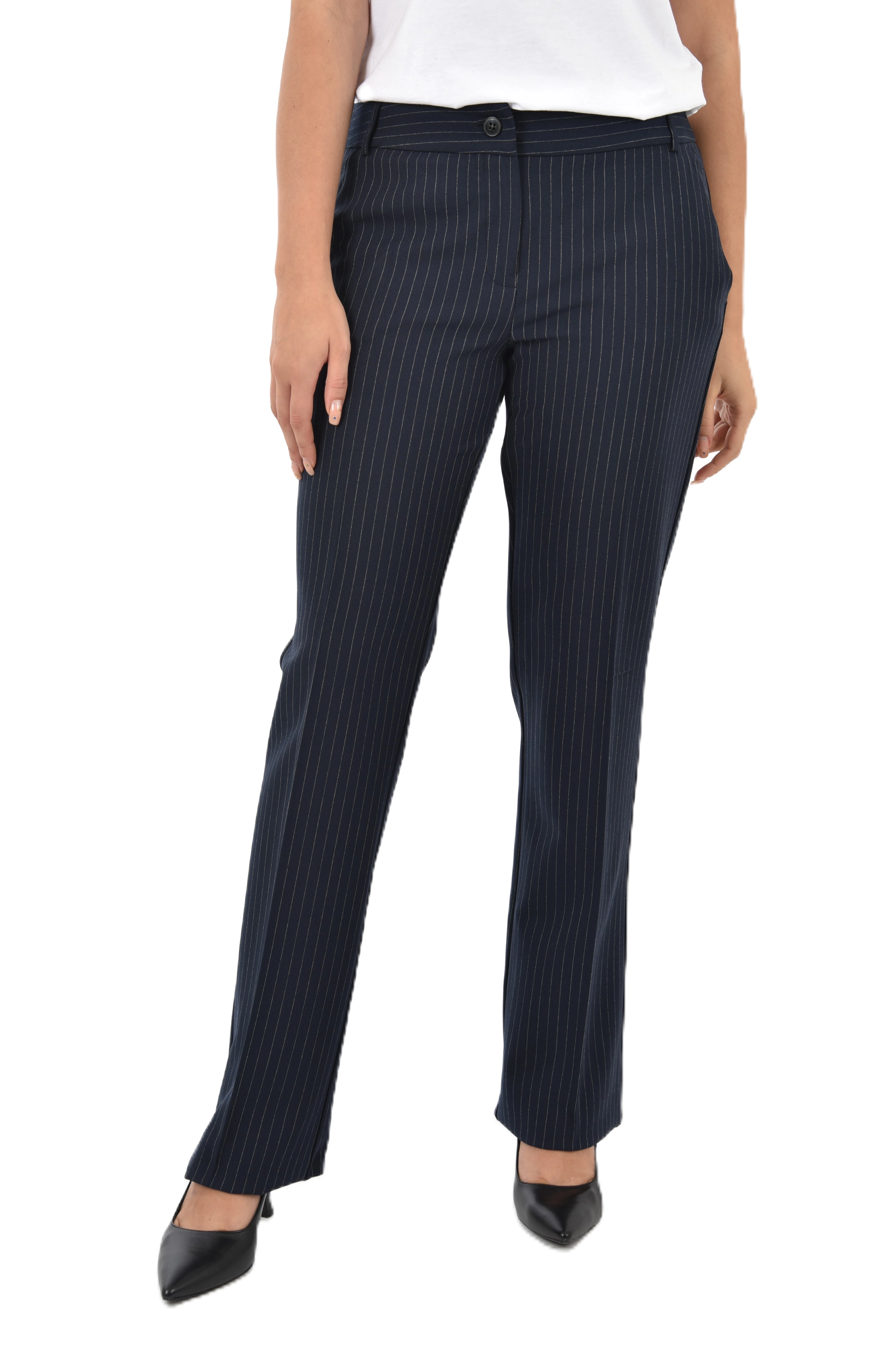 PANTALONE CHINO CON BOTTONE A CONTRASTO DONNA BLU