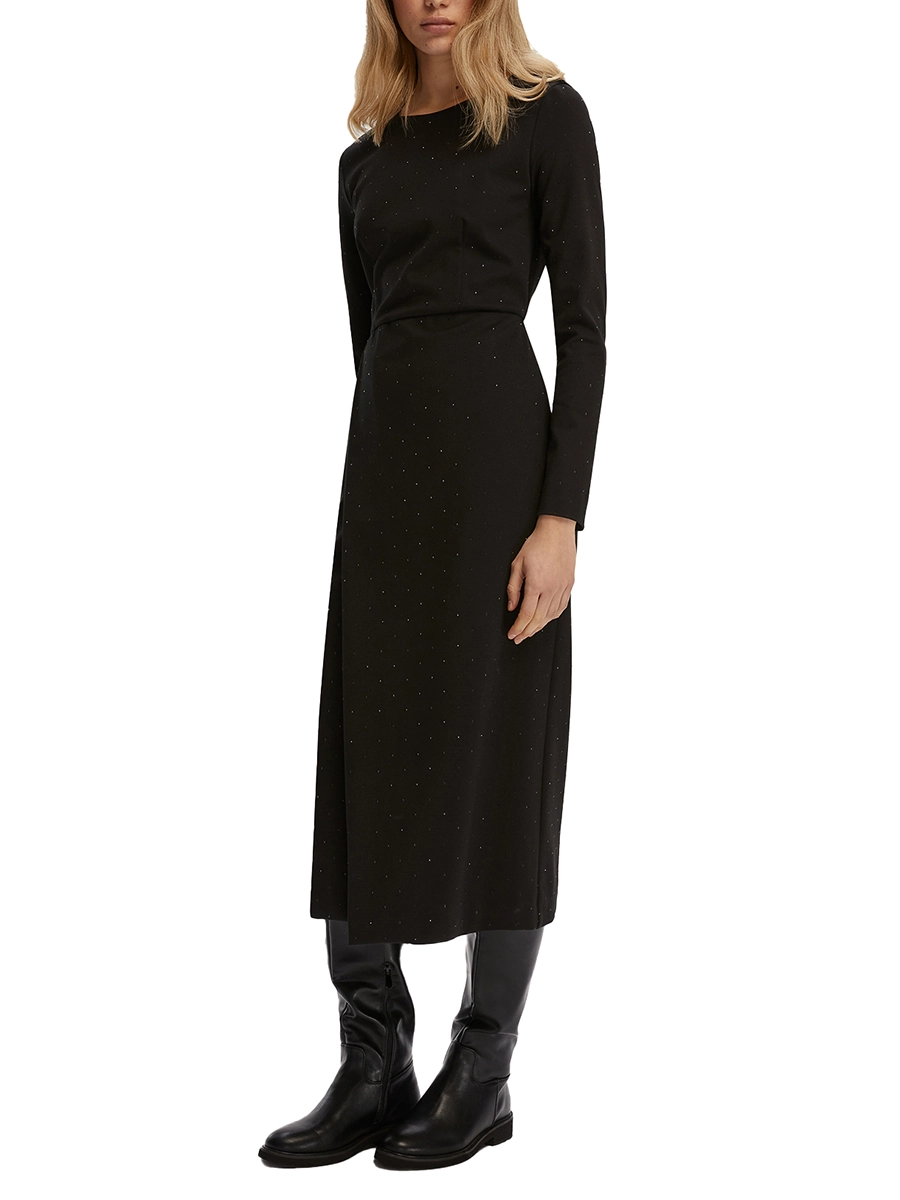 VESTITO LUNGO IN JERSEY IN MISTO VISCOSA DONNA NERO