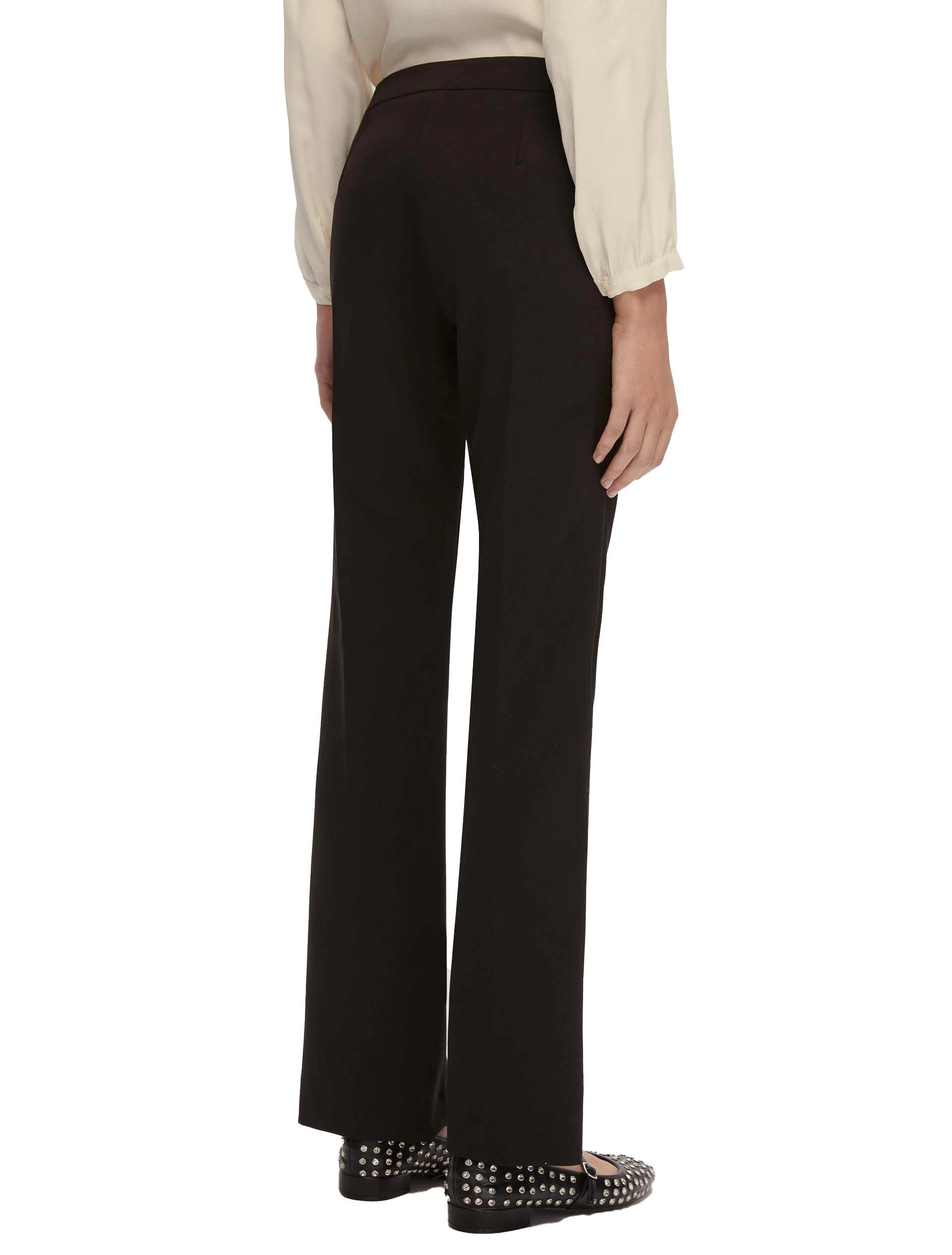 PANTALONI ZAMPA CON PIEGA STIRATA DONNA NERO
