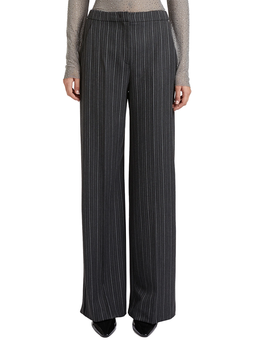 PANTALONE A PALAZZO A RIGHE DONNA ANTRACITE