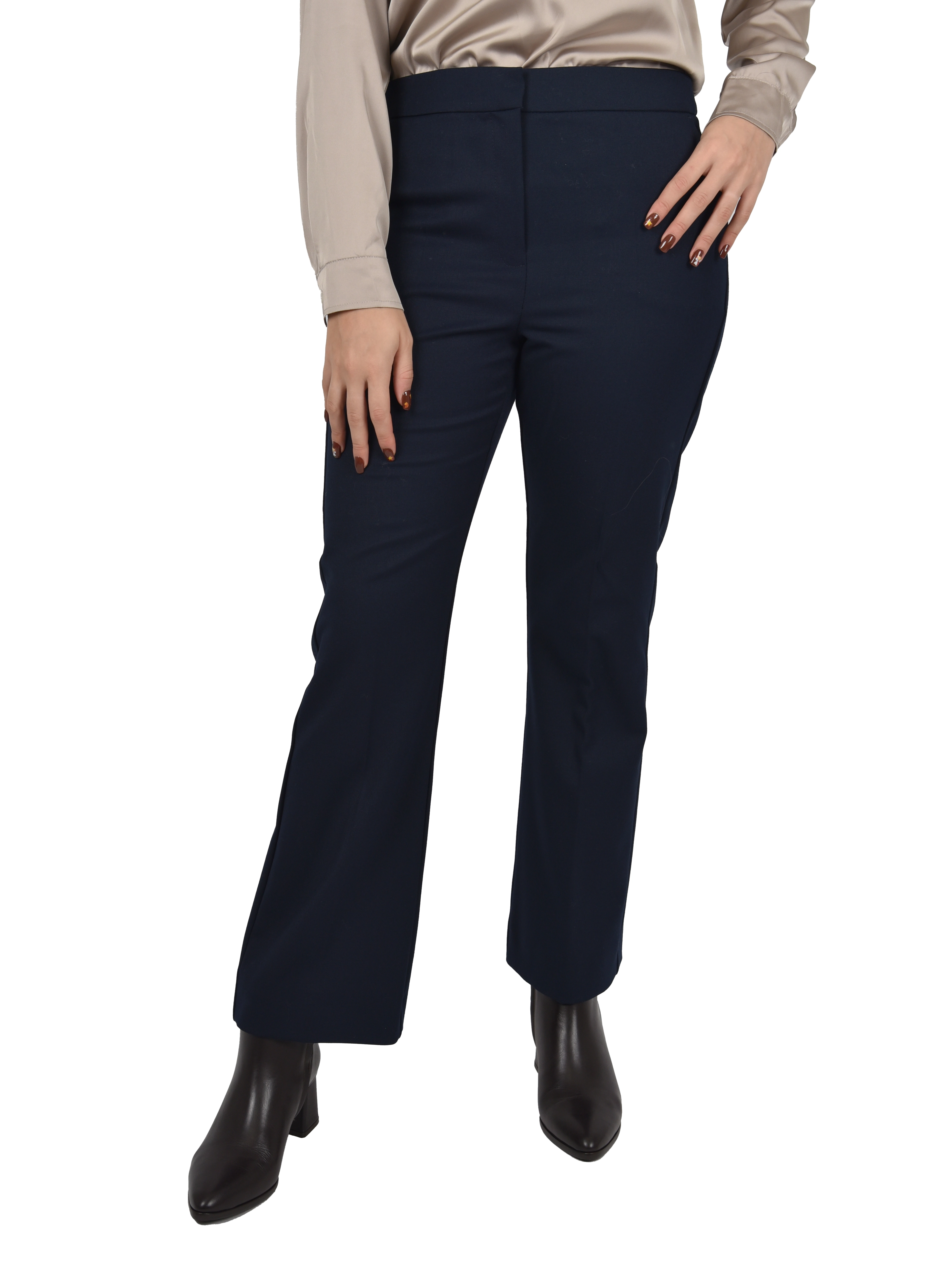 Liu Jo PANTALONI A ZAMPA CON BOTTONI GIOIELLO DONNA BLU NAVY