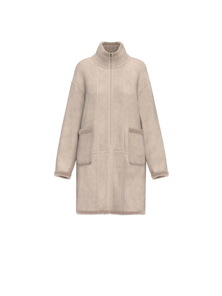 CAPPOTTO LUNGO REVERSIBILE MONOPETTO DONNA BEIGE