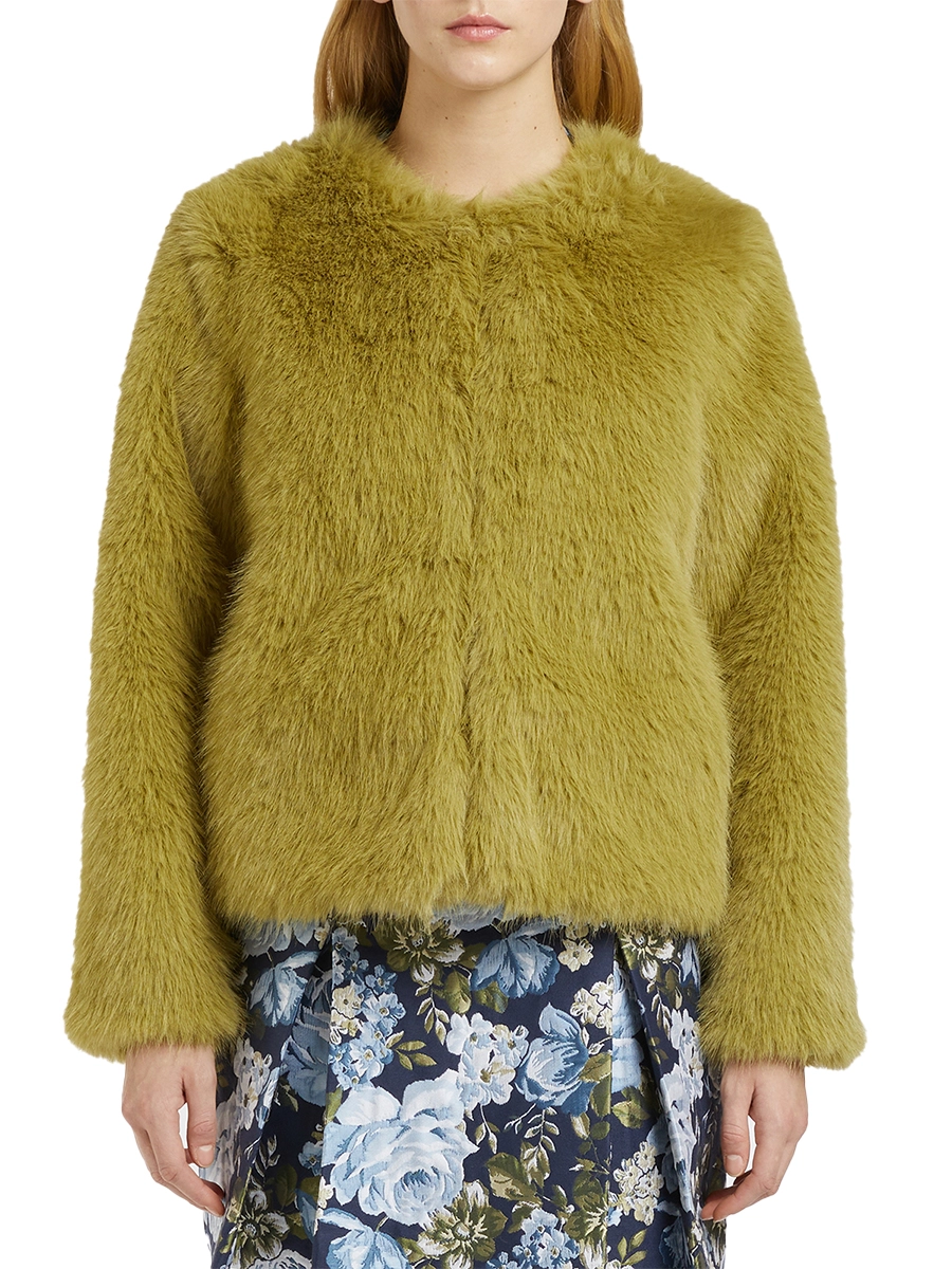 CAPPOTTO CORTO EFFETTO PELLICCIA OVIDIO DONNA VERDE