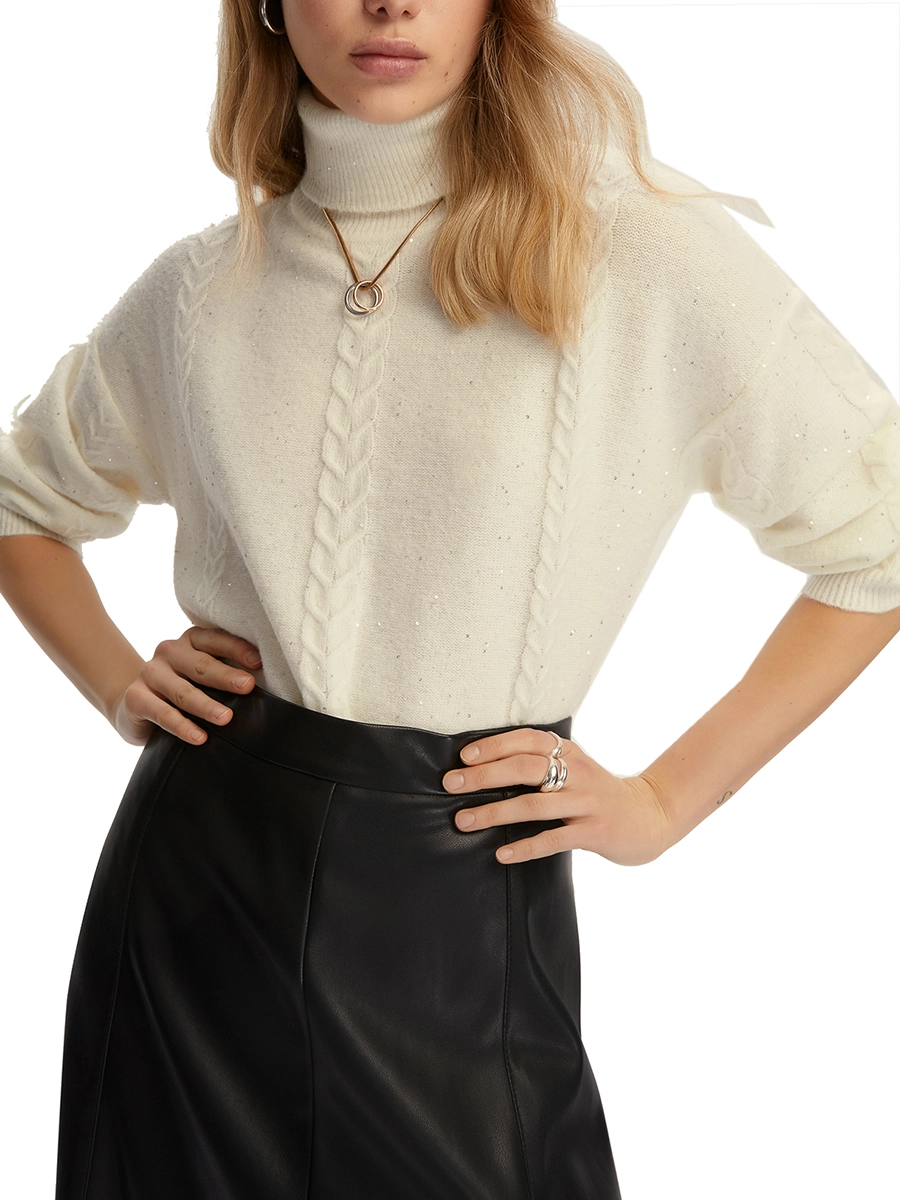 DOLCEVITA CON PAILLETTES DONNA BIANCO